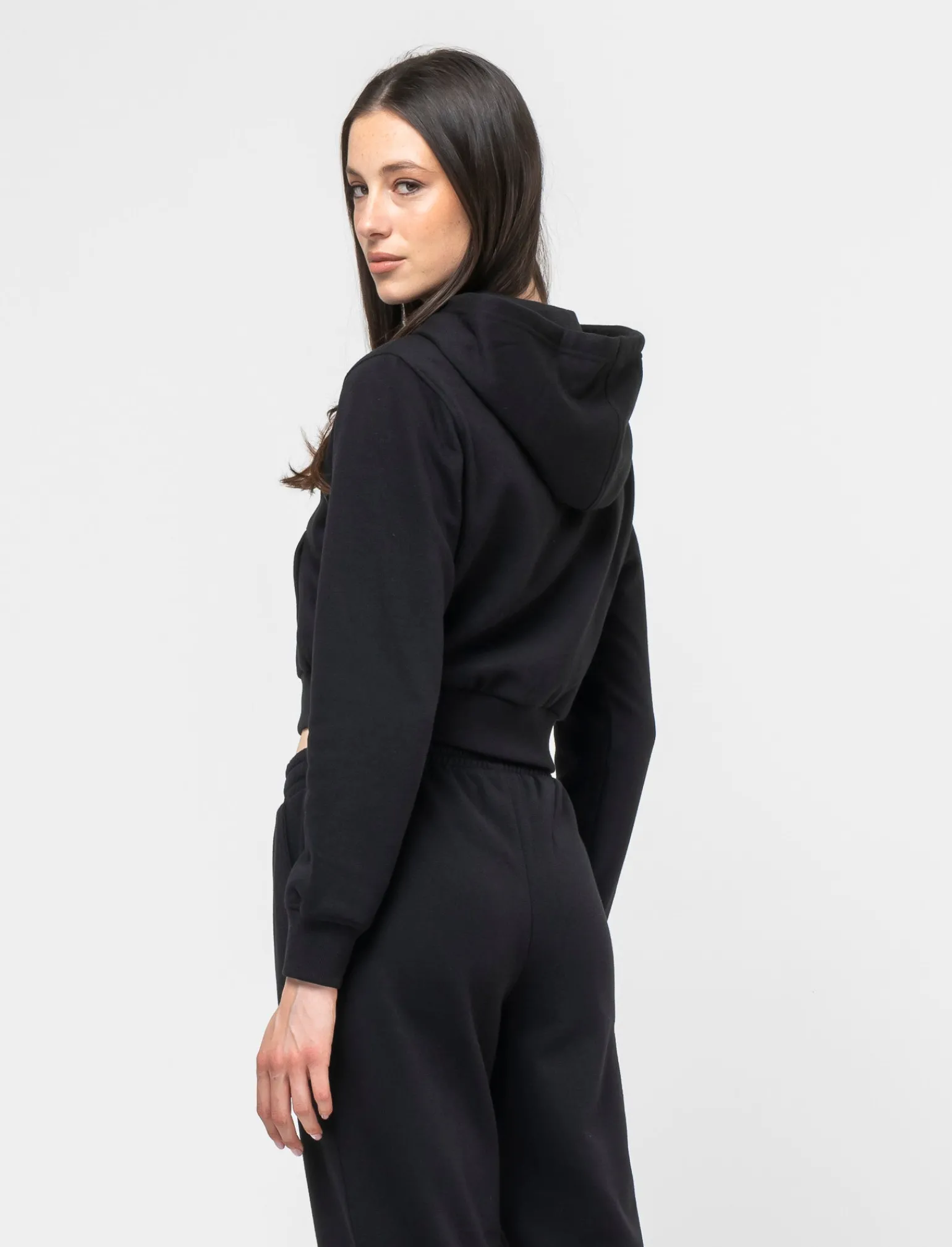 Donna Piazza Italia Donna | Felpe<Felpa crop con cappuccio e chiusura a cerniera -