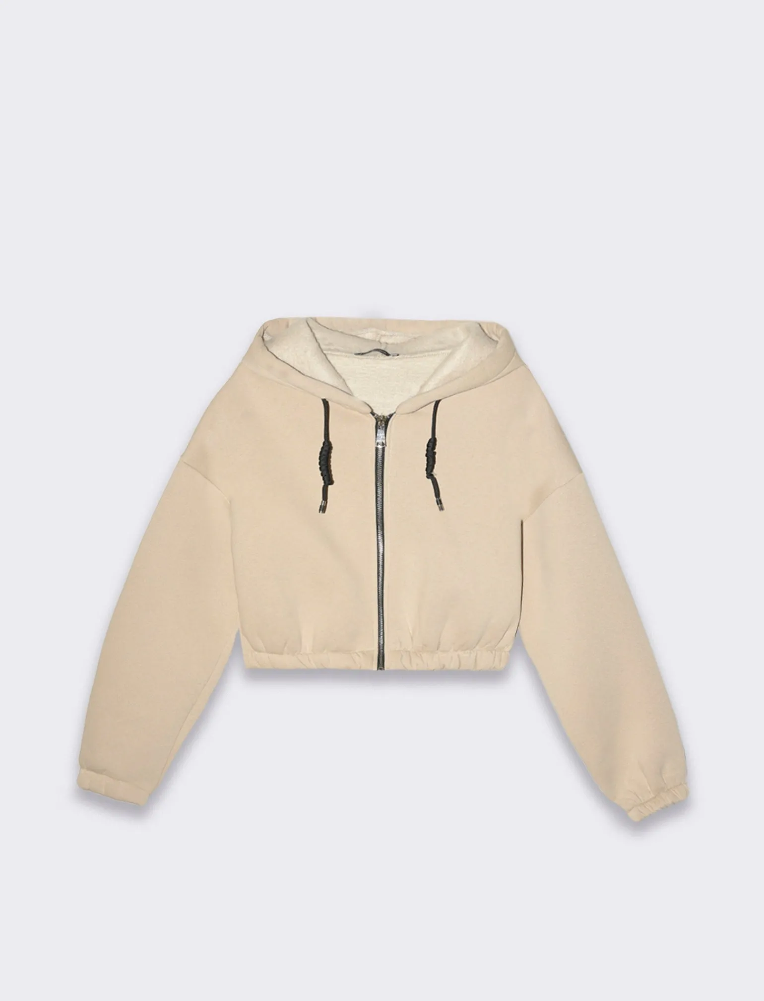 Donna Piazza Italia Felpe<Felpa cropped da donna con cappuccio e coulisse con chiusura con zip -