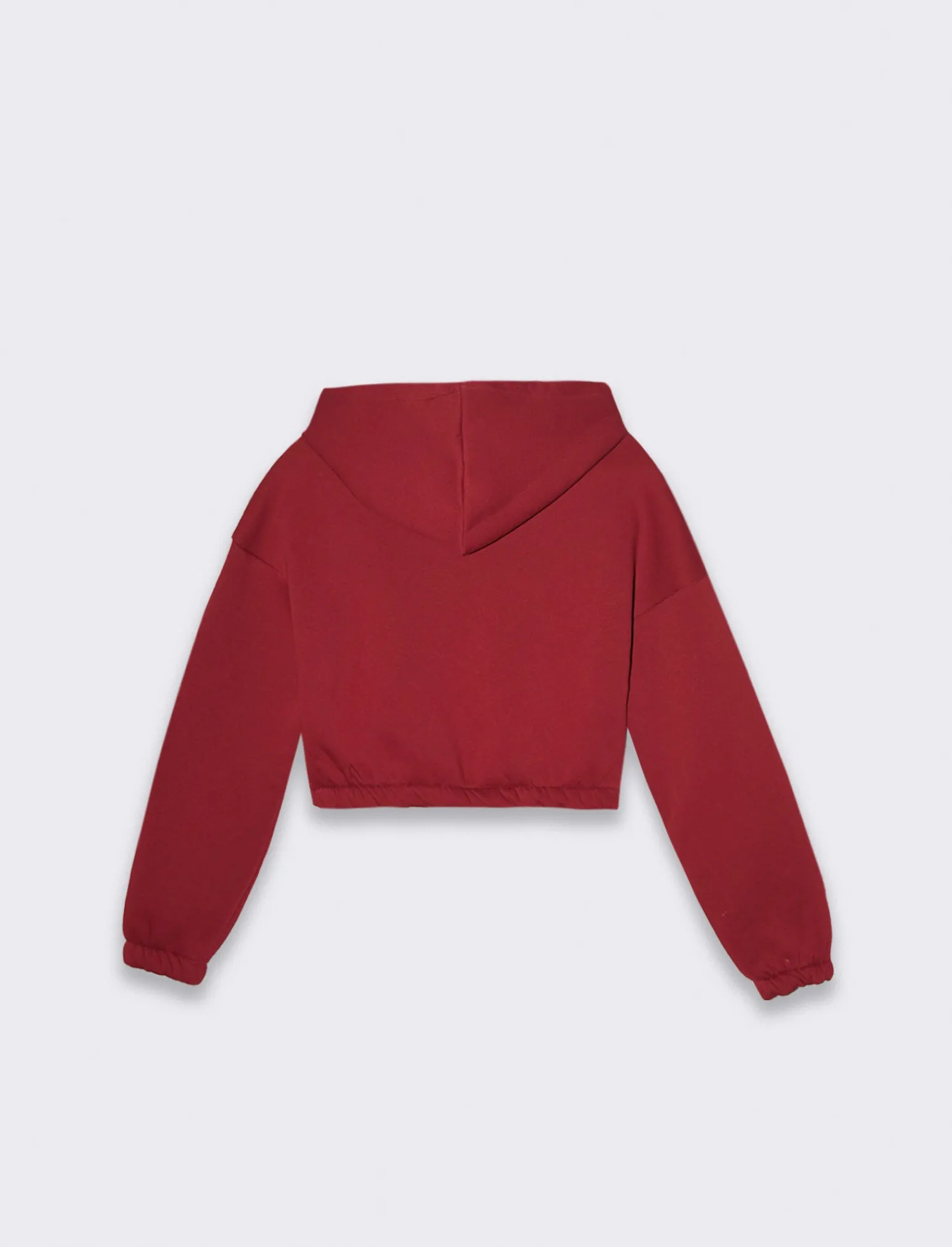 Donna Piazza Italia Felpe<Felpa cropped da donna con cappuccio e coulisse con chiusura con zip - Bordeaux