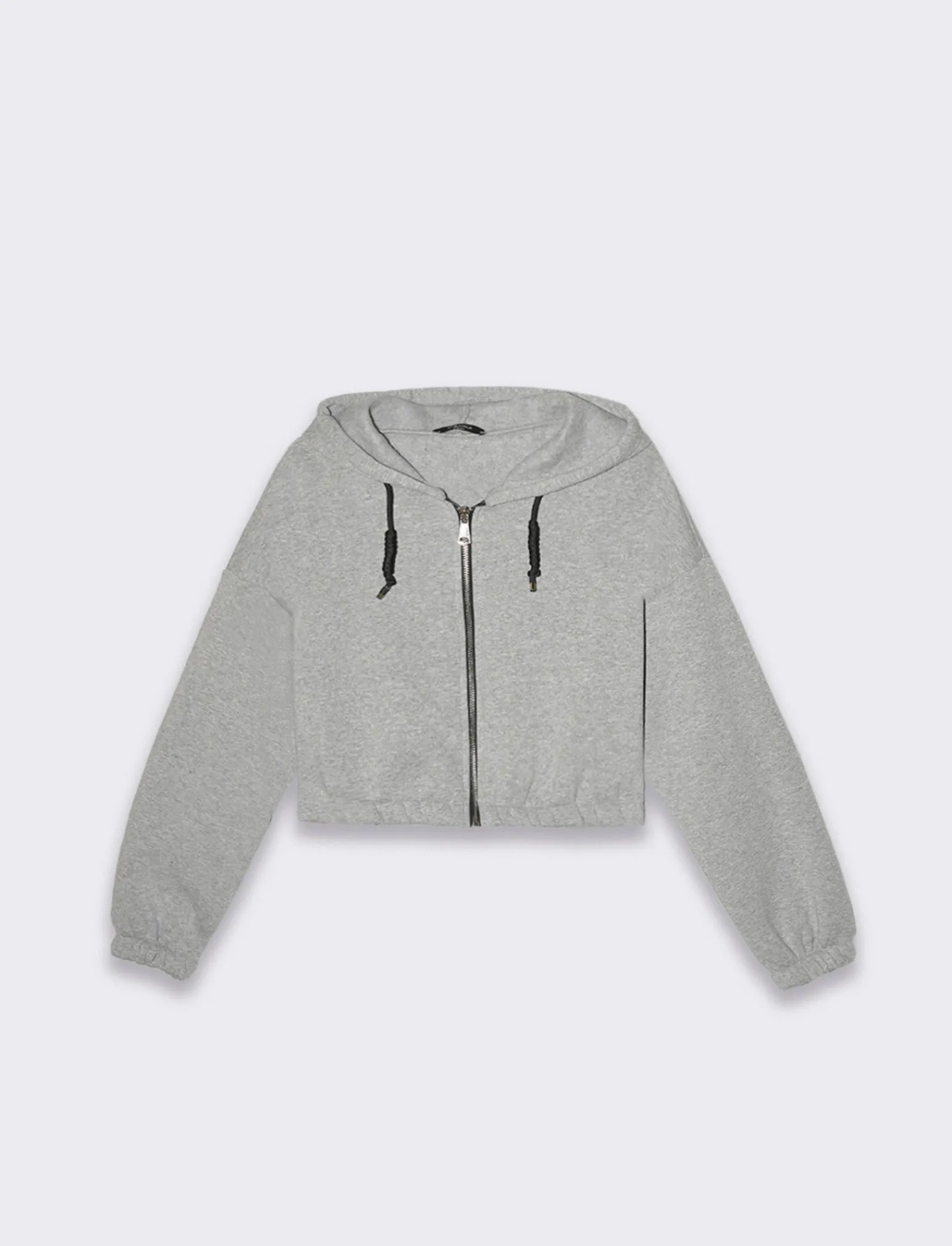 Donna Piazza Italia Felpe<Felpa cropped da donna con cappuccio e coulisse con chiusura con zip -