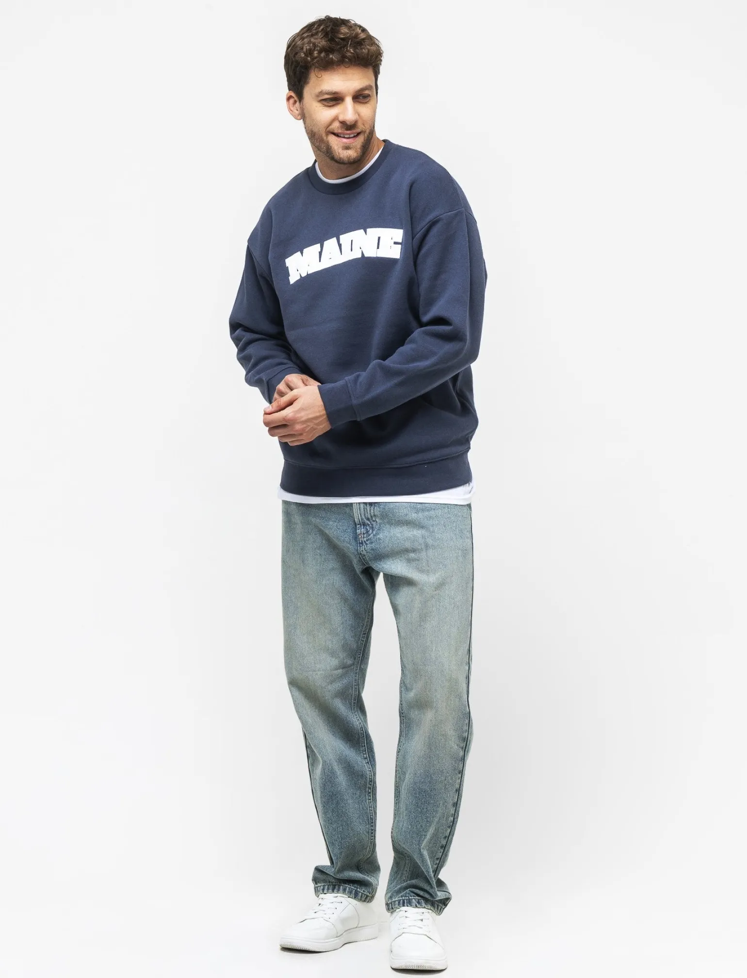 Uomo Piazza Italia Felpe<Felpa girocollo in misto cotone garzato regular fit - Avion