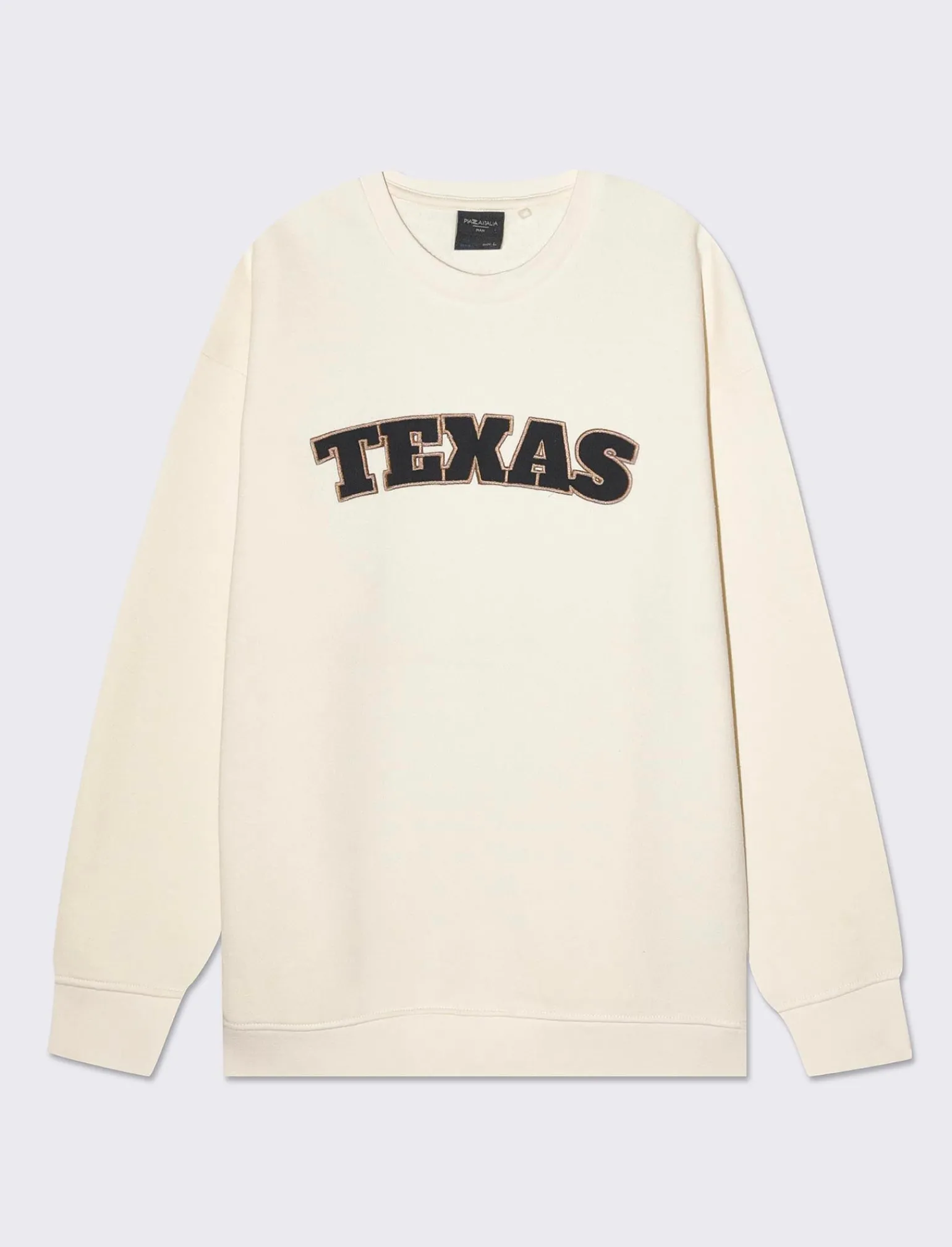 Uomo Piazza Italia Felpe<Felpa girocollo in misto cotone garzato regular fit - latte