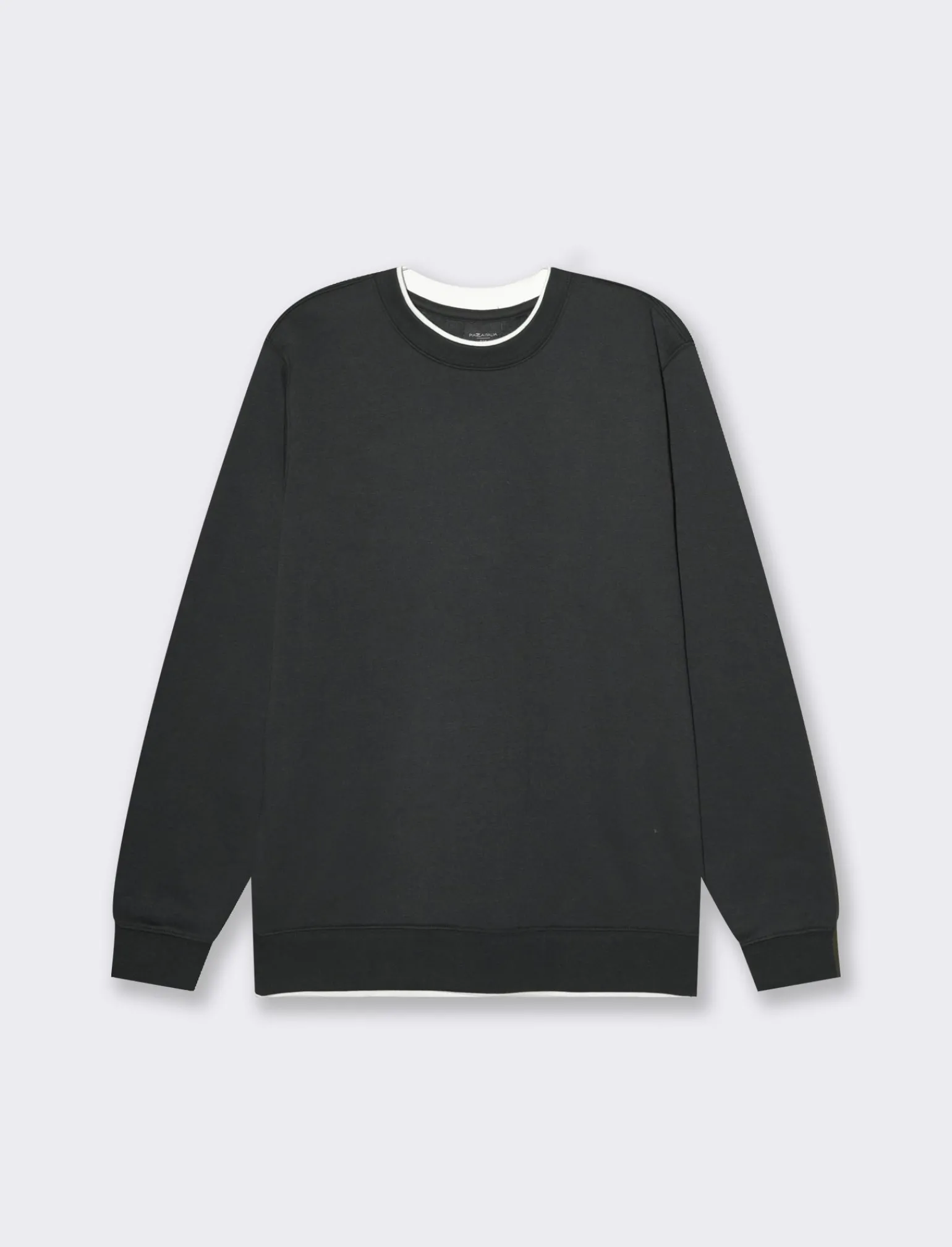 Uomo Piazza Italia Uomo | Felpe<Felpa girocollo in misto cotone garzato regular fit -