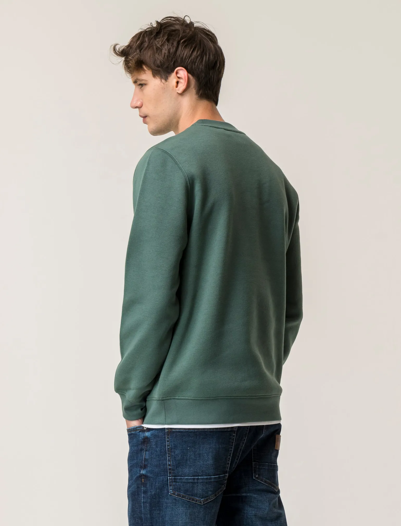 Uomo Piazza Italia Uomo | Felpe<Felpa girocollo in misto cotone garzato regular fit -
