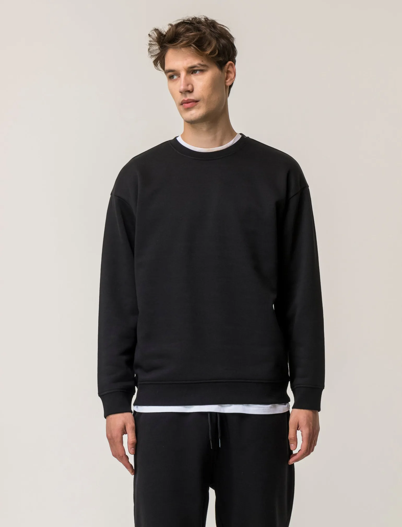 Uomo Piazza Italia Felpe<Felpa girocollo in misto cotone garzato, relaxed fit -