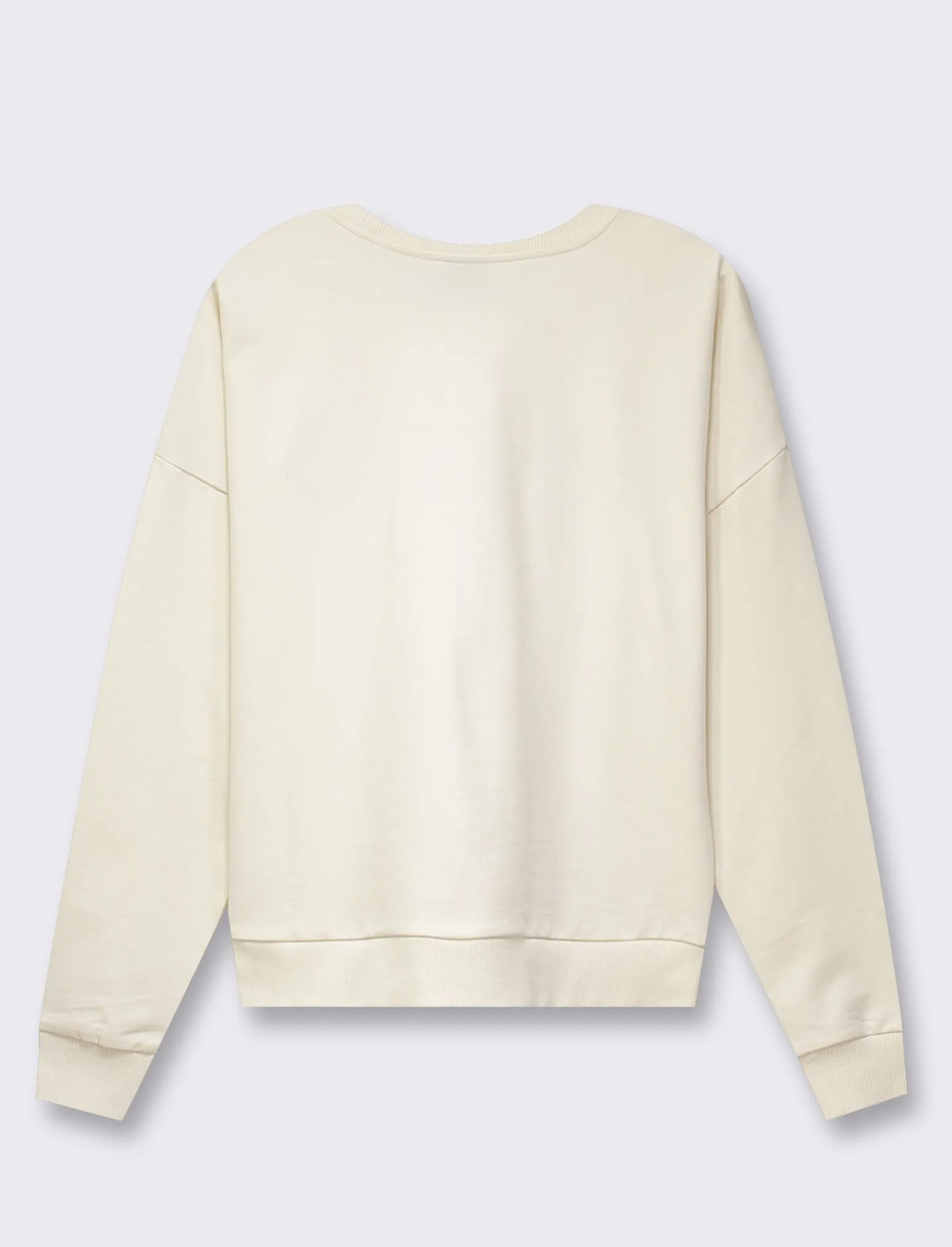 Donna Piazza Italia Donna | Felpe<Felpa girocollo in tessuto french terry di cotone con applicazioni e stampe - Avorio