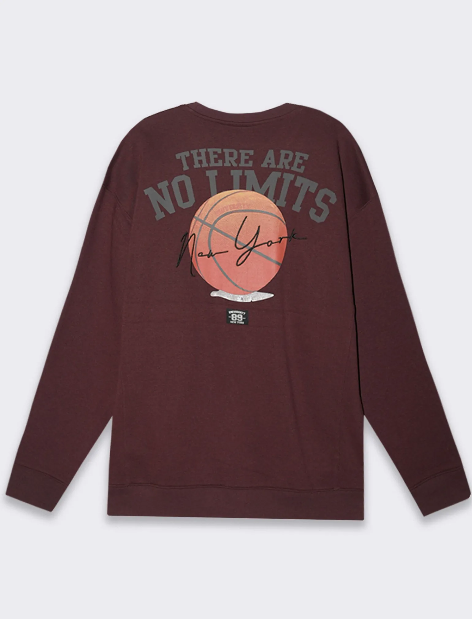 Uomo Piazza Italia Felpe<Felpa loose fit in misto cotone garzato con collo rotondo - Bordeaux