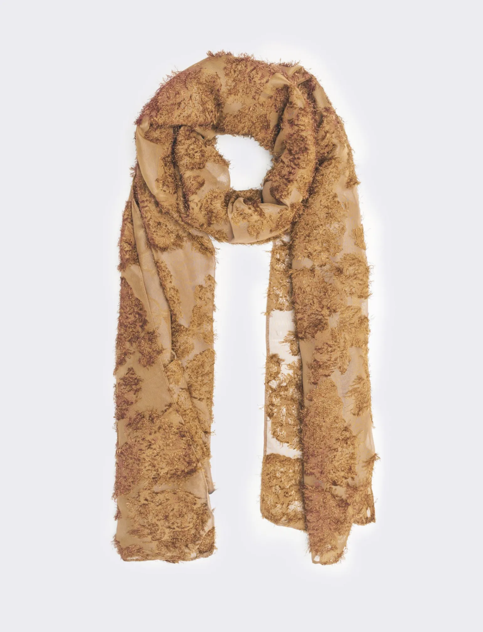 Donna Piazza Italia Foulard E Sciarpe<Foulard da donna con fiori floccati - Beige