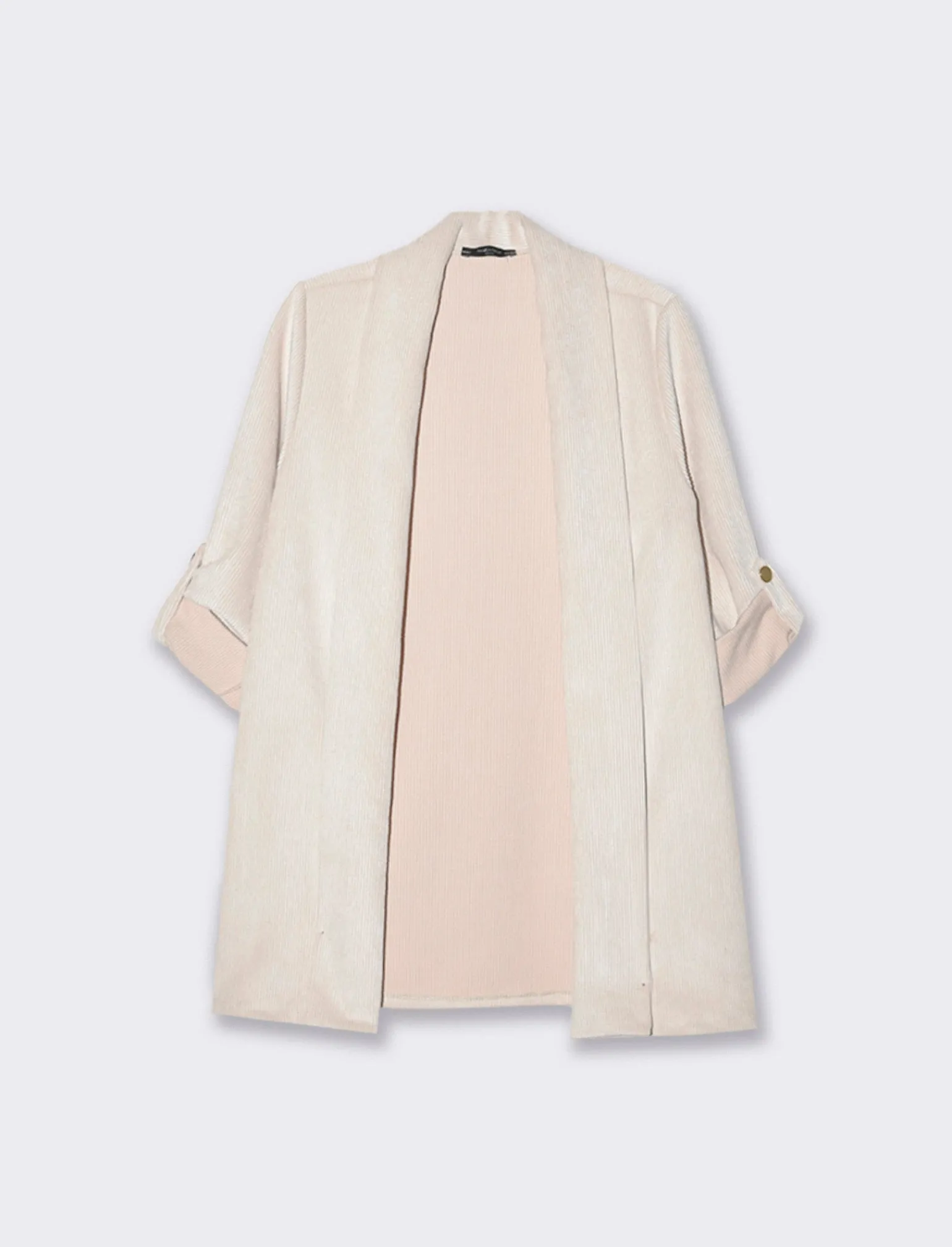 Donna Piazza Italia Donna | Giacche E Blazer<Giacca senza chiusura con manica a 3/4 con risvolto - panna