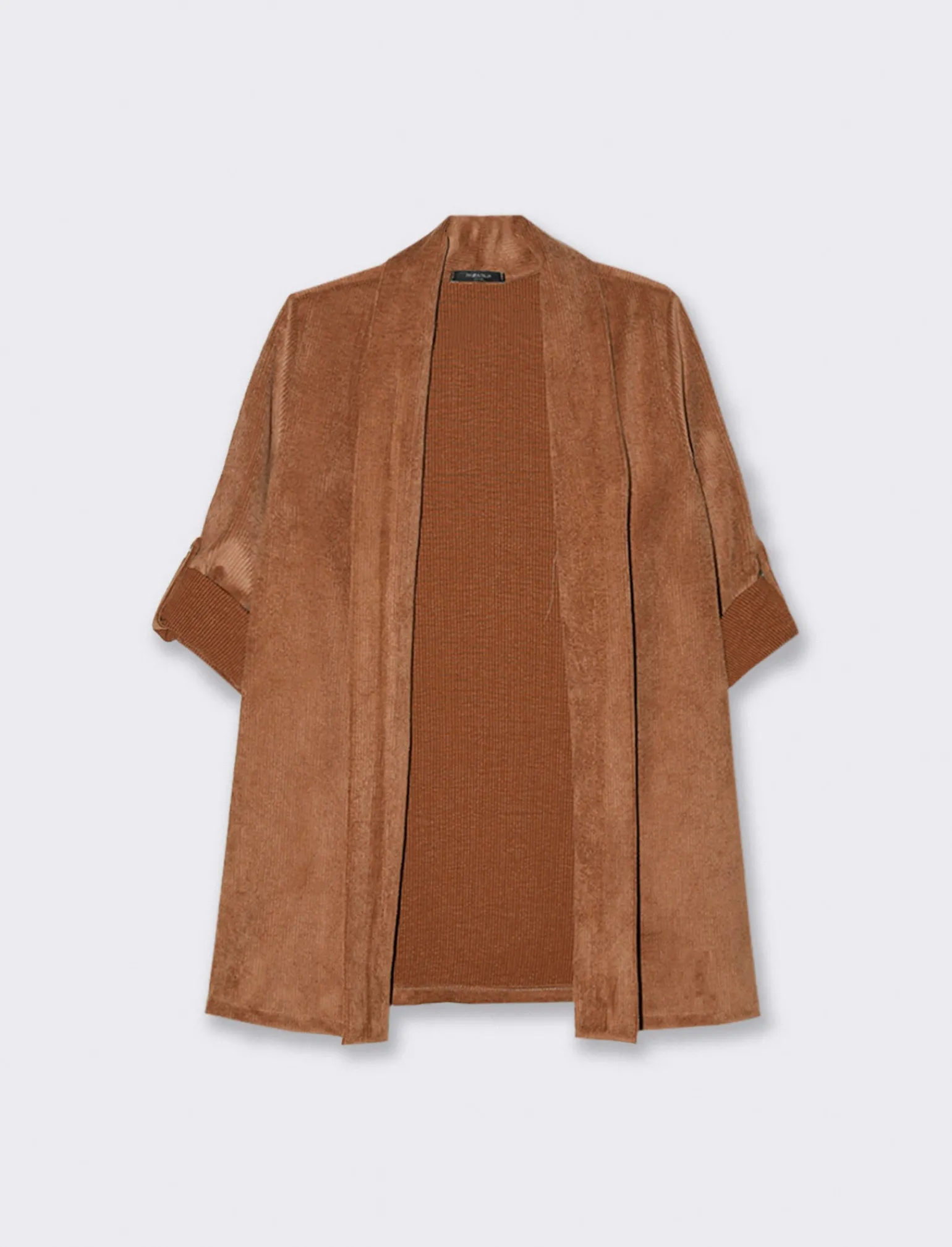 Donna Piazza Italia Donna | Giacche E Blazer<Giacca senza chiusura con manica a 3/4 con risvolto - tabacco