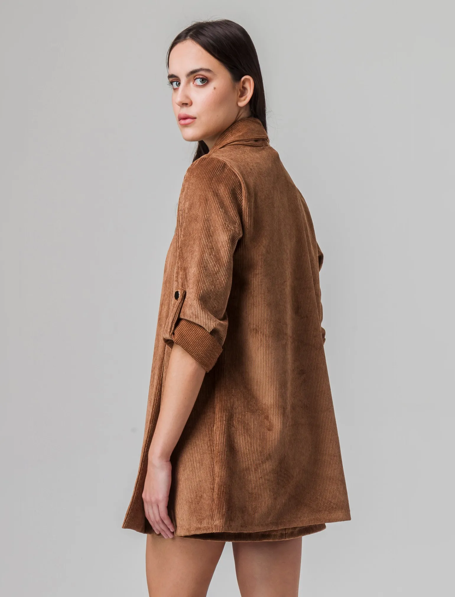 Donna Piazza Italia Donna | Giacche E Blazer<Giacca senza chiusura con manica a 3/4 con risvolto - tabacco