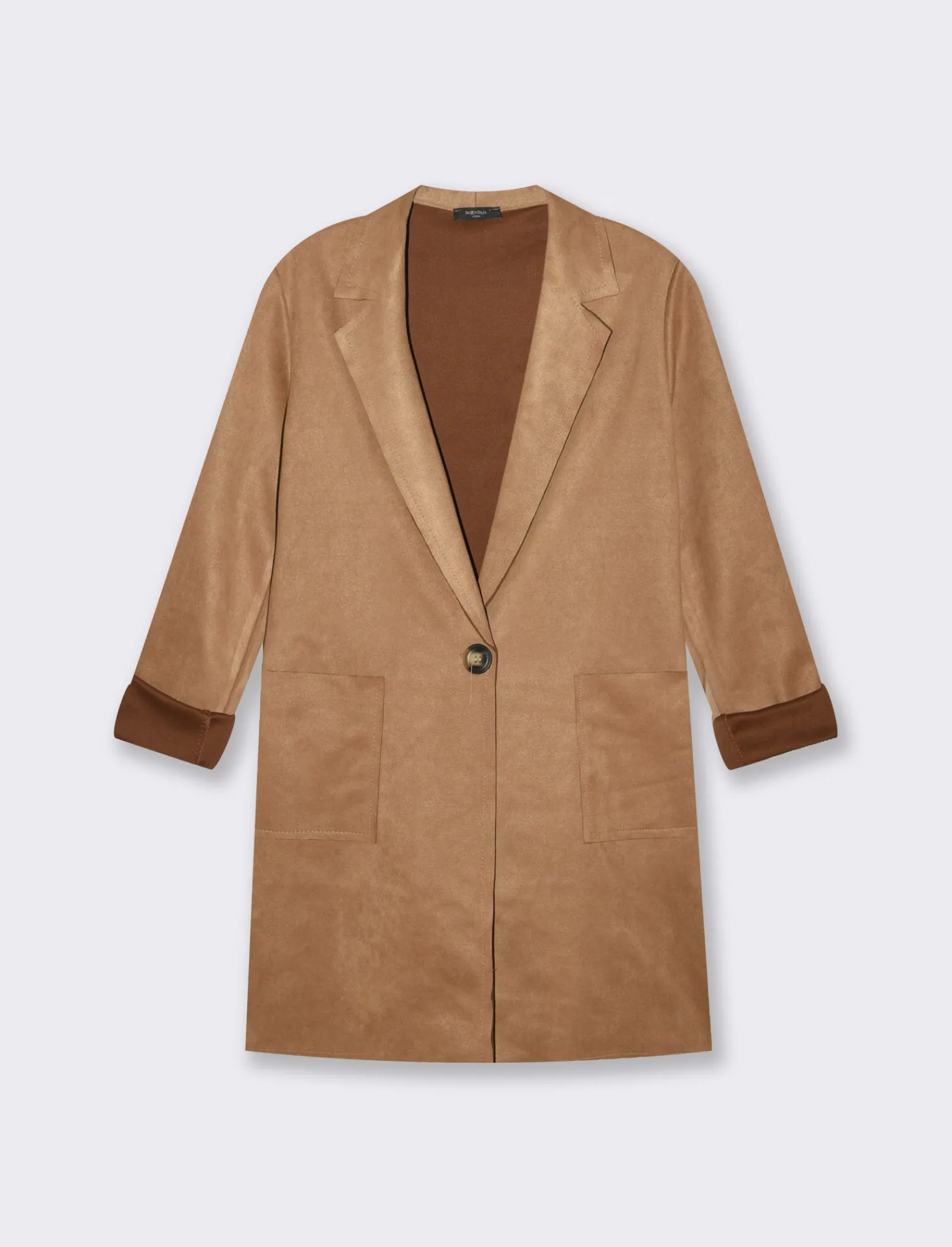 Donna Piazza Italia Giacche E Blazer<Giacca spolverino mono bottone con tasche a toppa - Cammello