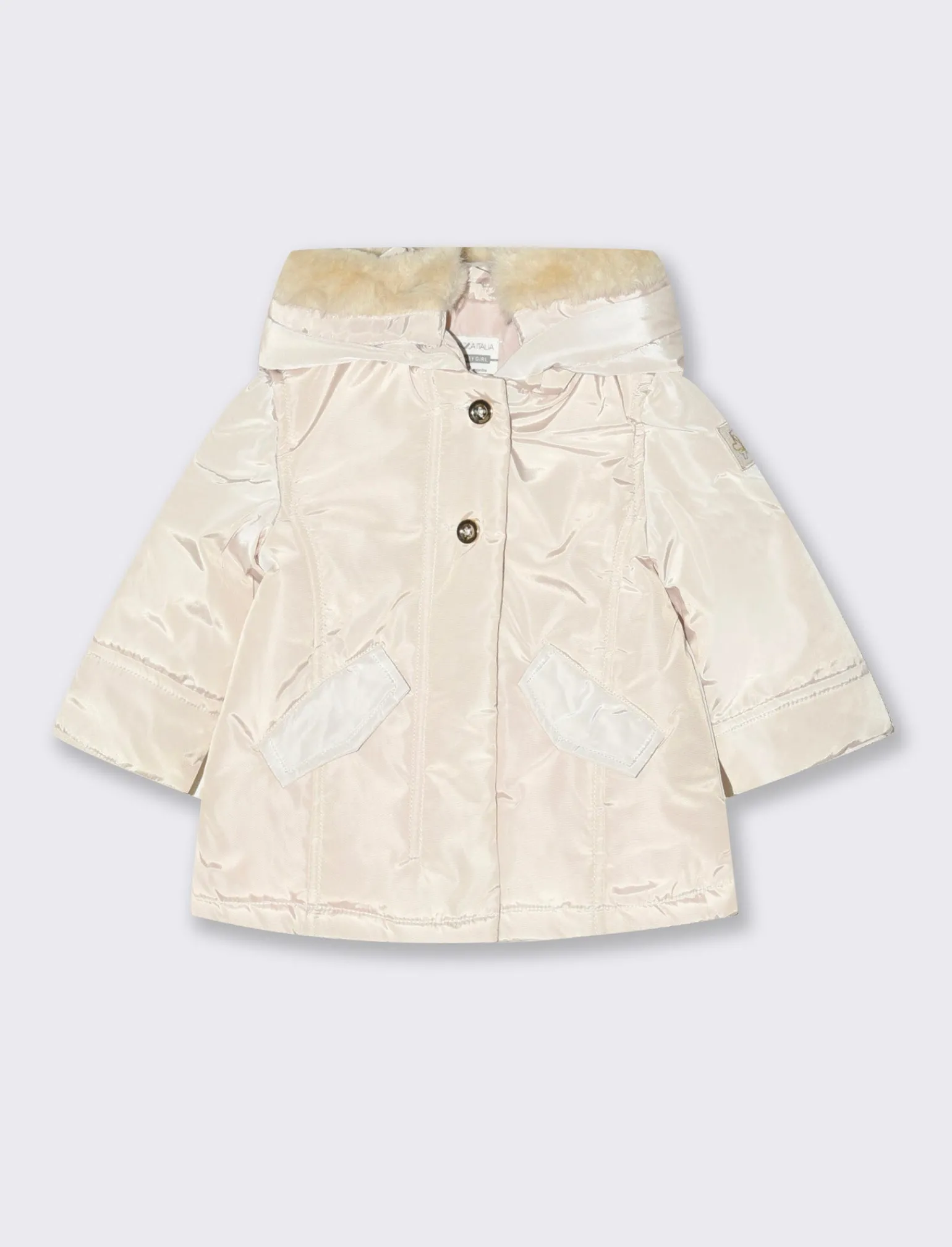 Piazza Italia Neonata<Giaccone con cappuccio e pelliccia - Beige