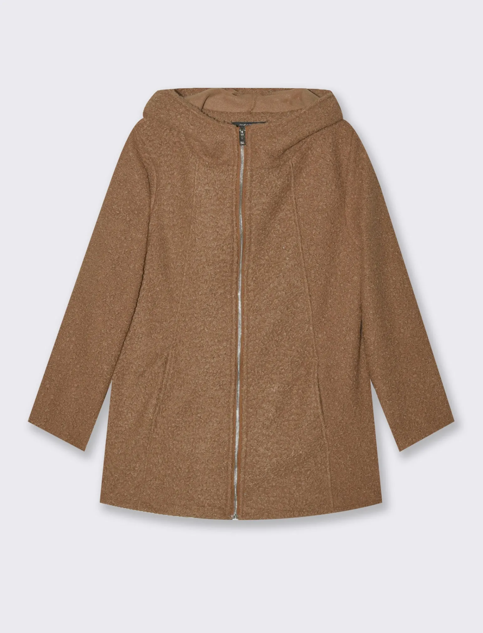 Donna Piazza Italia Giubbini E Cappotti<Giaccone con zip in tessuto boucle - Cammello
