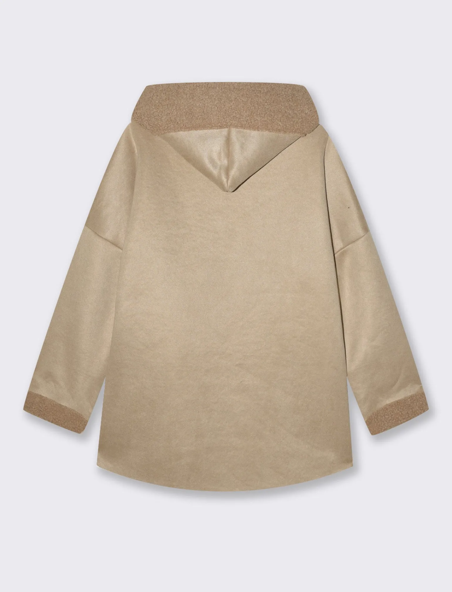 Donna Piazza Italia Giubbini E Cappotti<Giaccone con zip in tessuto misto boucle - Beige