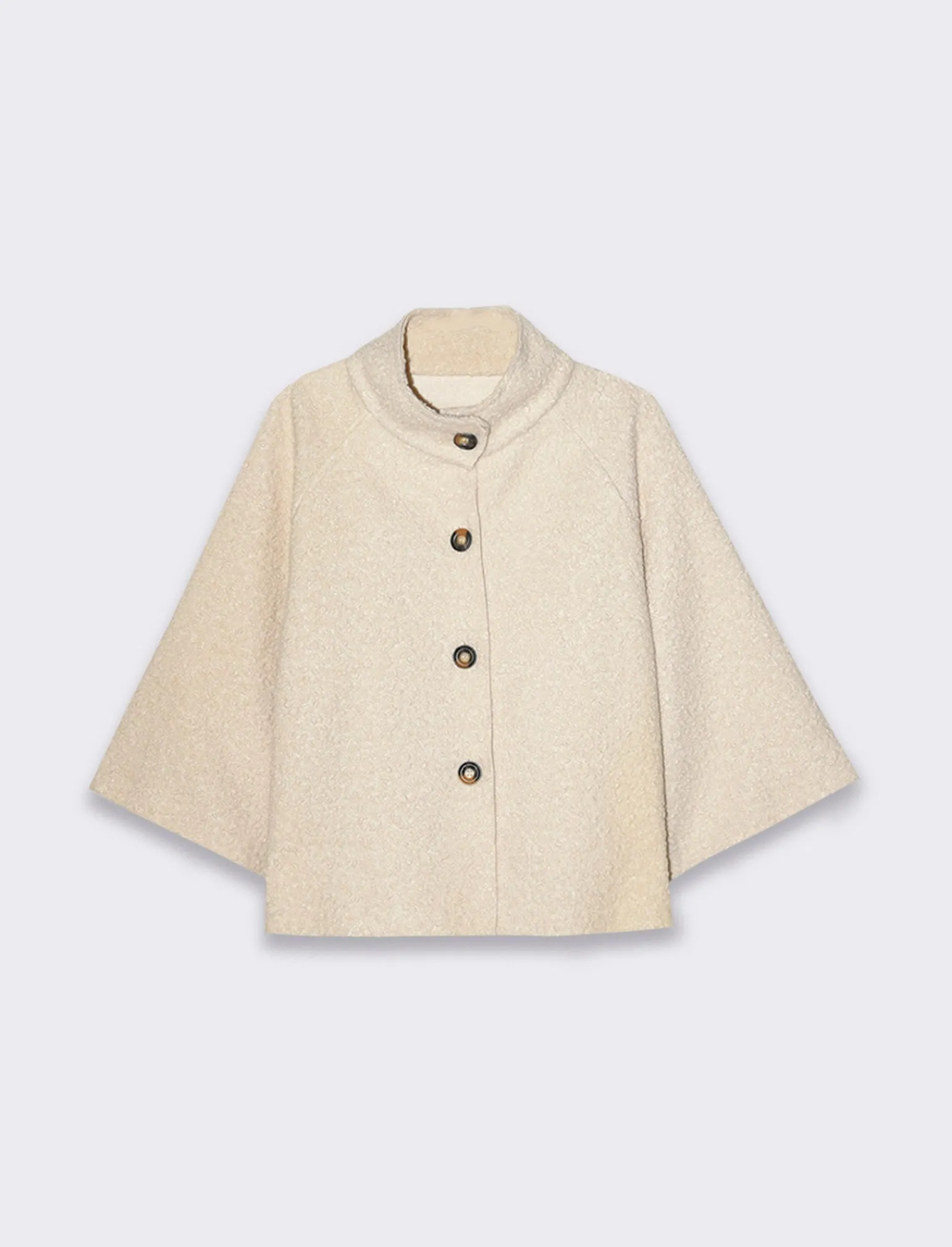 Donna Piazza Italia Donna | Giacche E Blazer<Giaccone corto a collo alto e manica reglan - Avorio