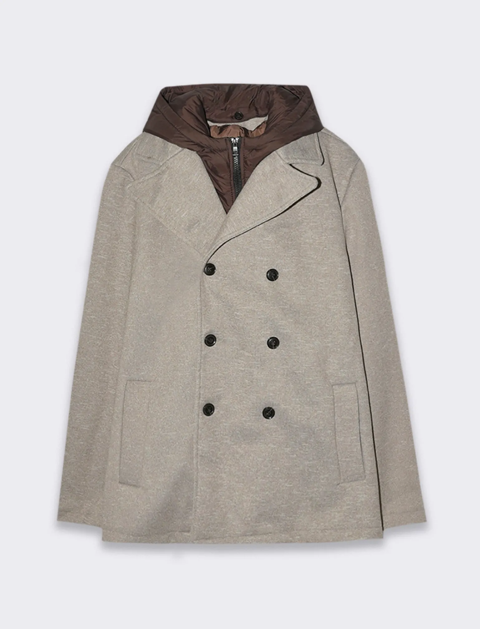 Uomo Piazza Italia Giubbini E Cappotti<Giaccone doppiopetto realizzato in tessuto a maglia - Beige