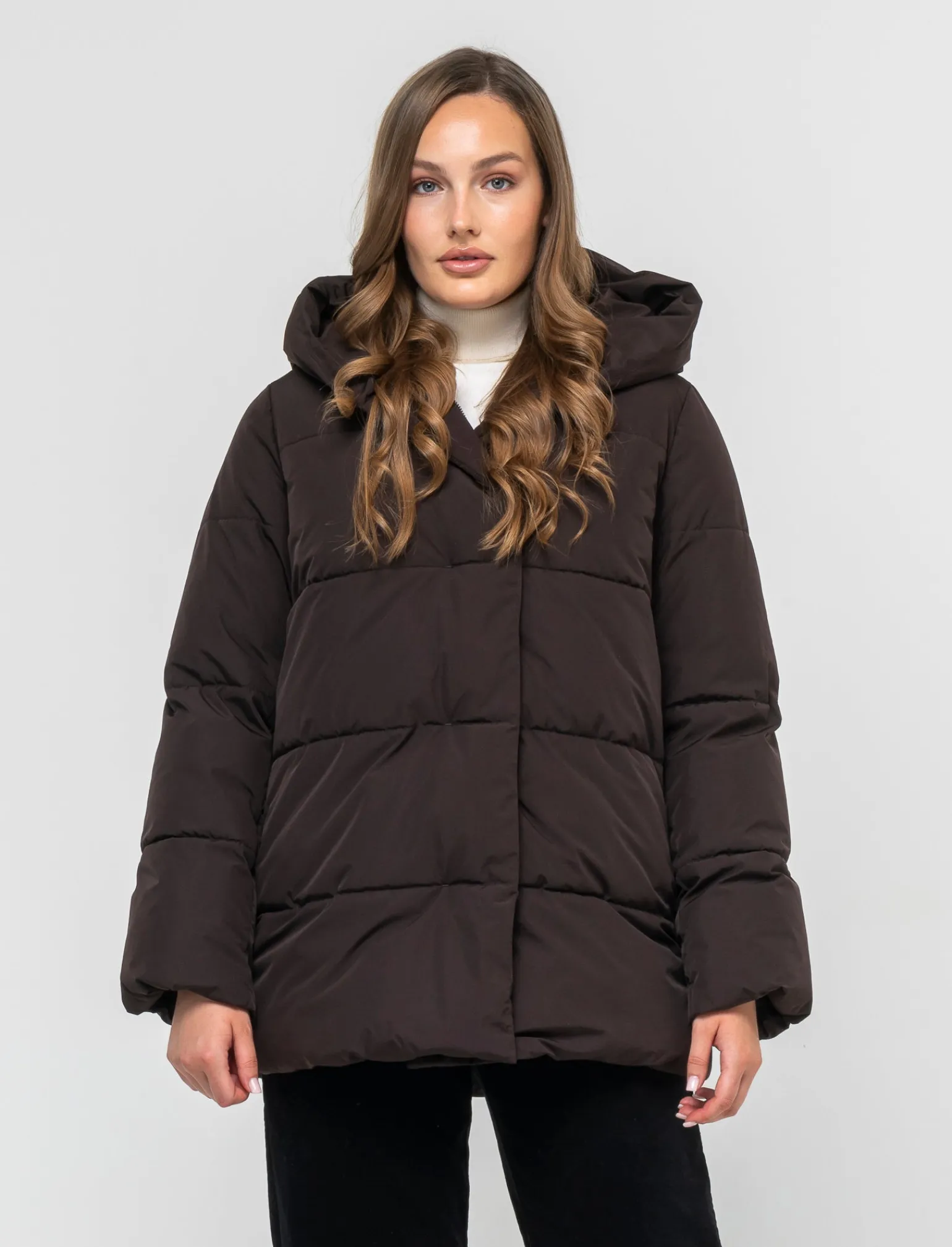 Donna Piazza Italia Donna | Giubbini E Cappotti<Giaccone imbottito con cappuccio e tasche rivestite in pile -