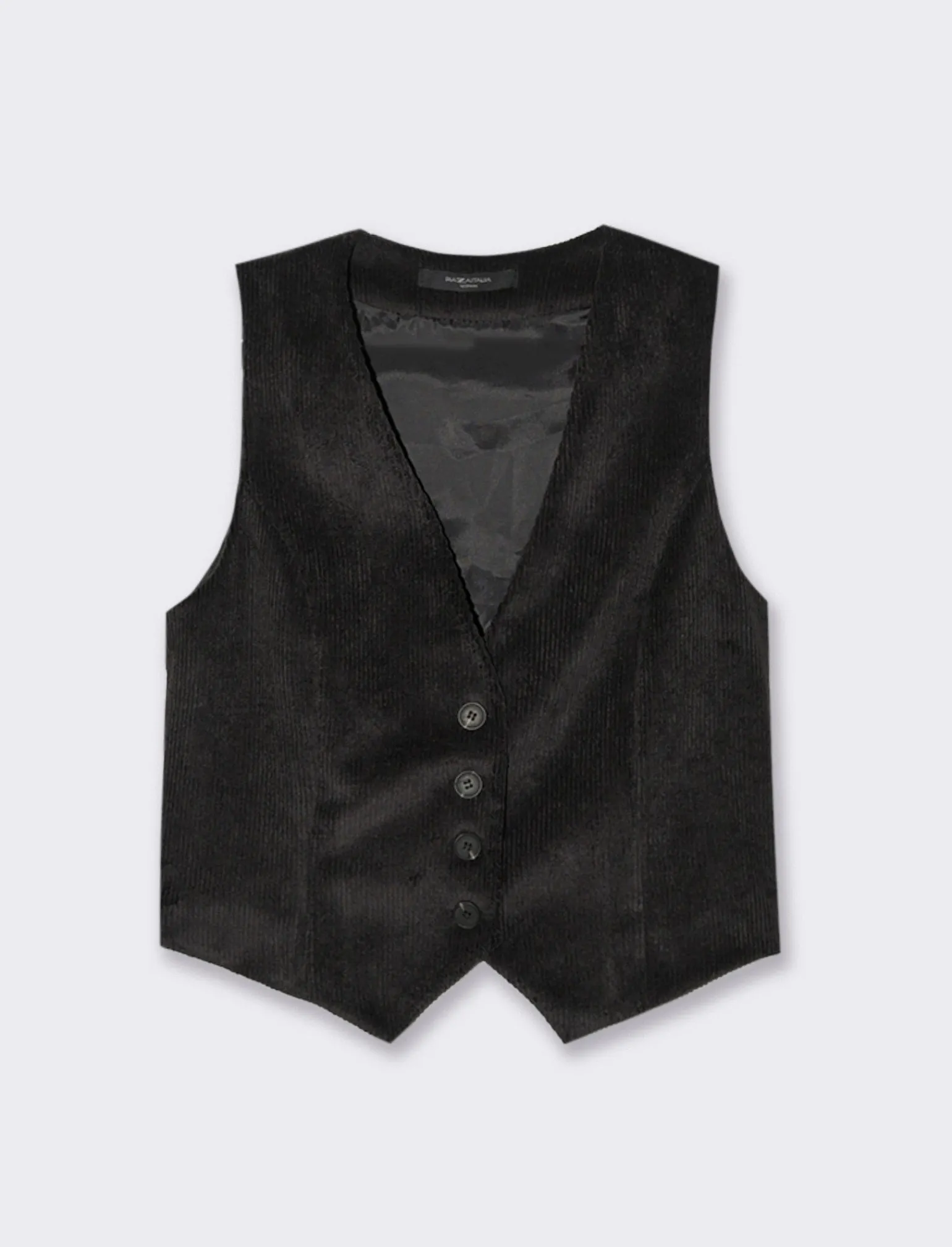 Donna Piazza Italia Giacche E Blazer<Gilet a coste in tessuto effetto velluto con bottoni -