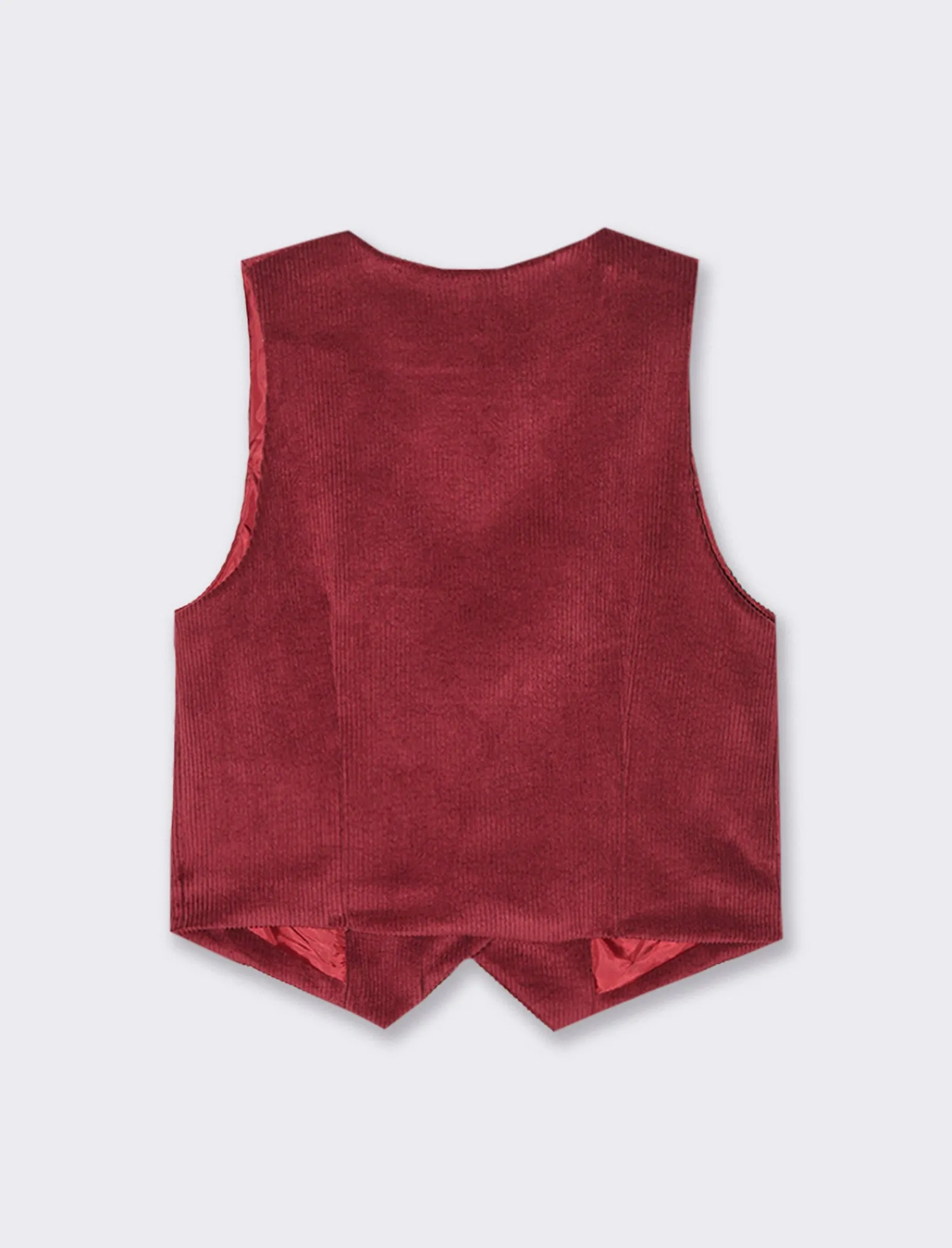 Donna Piazza Italia Giacche E Blazer<Gilet a coste in tessuto effetto velluto con bottoni - Vinaccia