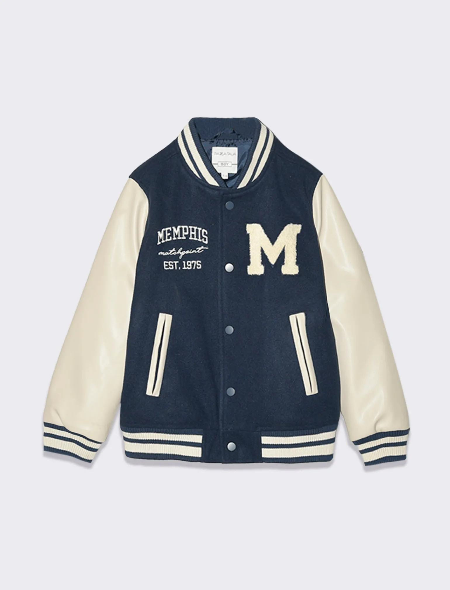 Bambino Piazza Italia Bambino | Giubbini E Cappotti<Giubbino in stile varsity con ricamo lettering -