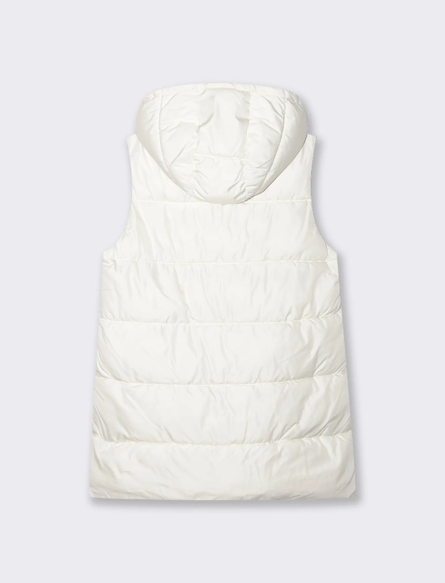 Donna Piazza Italia Donna | Giubbini E Cappotti<Giubbotto modello gilet con cappuccio e tasche a filetto - gesso