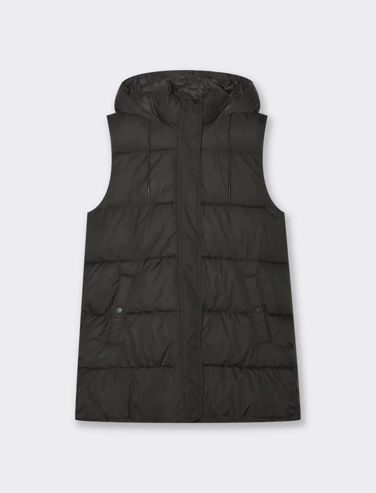 Donna Piazza Italia Donna | Giubbini E Cappotti<Giubbotto modello gilet con cappuccio e tasche a filetto -