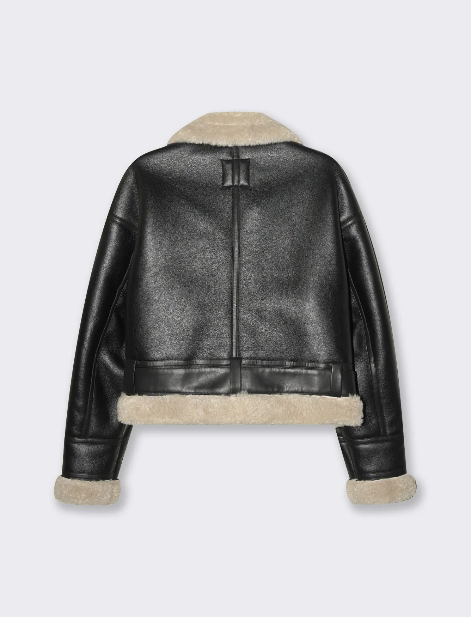 Donna Piazza Italia Giubbini E Cappotti<Giubotto corto modello chiodo in finto suede cintura in vita - Nero