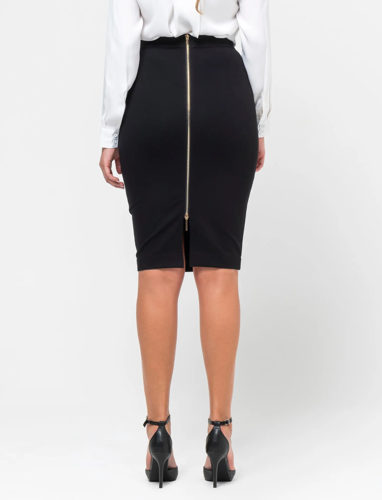 Donna Piazza Italia Gonne<Gonna a tubino in punto milano con zip posteriore -