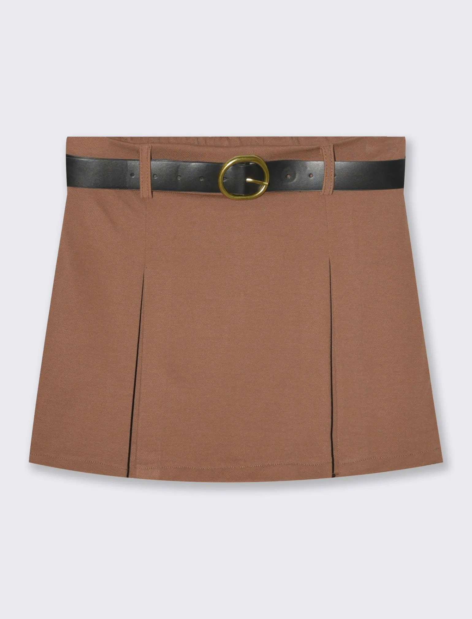 Donna Piazza Italia Donna | Shorts<Gonna pantaloncino con elastico in vita e cintura - Cammello