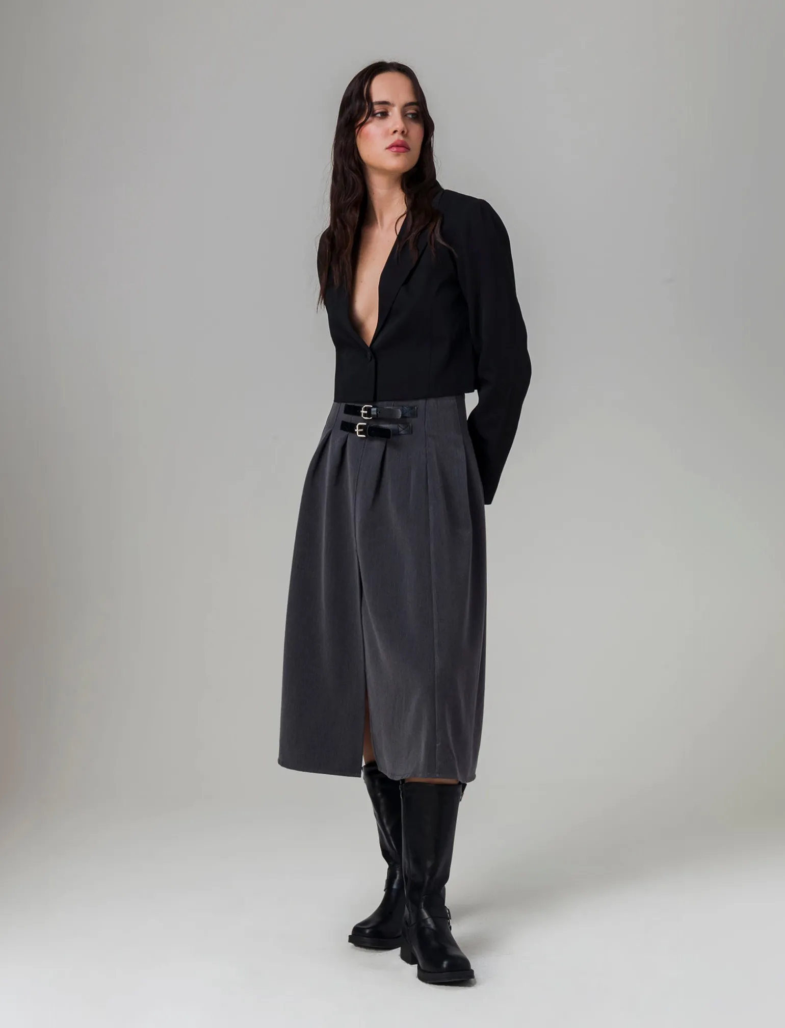 Donna Piazza Italia Gonne<Gonna plisset con cinturini -