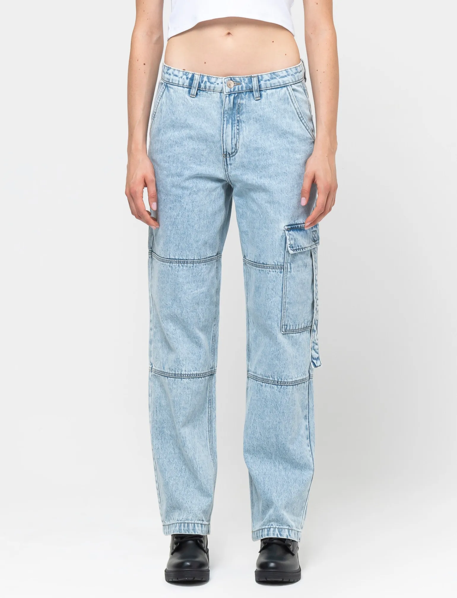 Donna Piazza Italia Donna | Jeans<Jeans cargo con tasconi - Denim