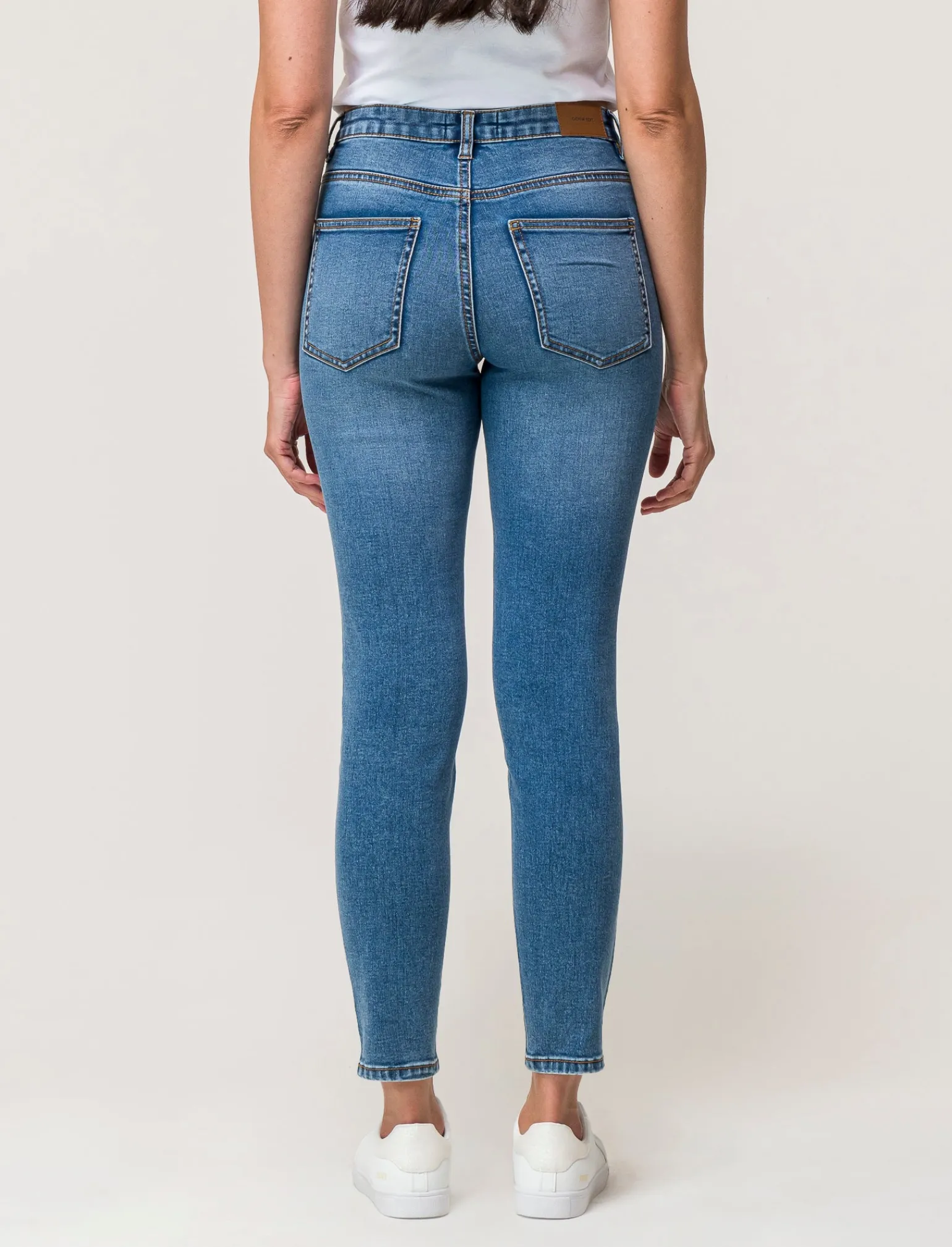 Donna Piazza Italia Donna | Jeans<Jeans basico 5 tasche vita alta vestibilità skinny e chiusura con zip e bottone - Denim