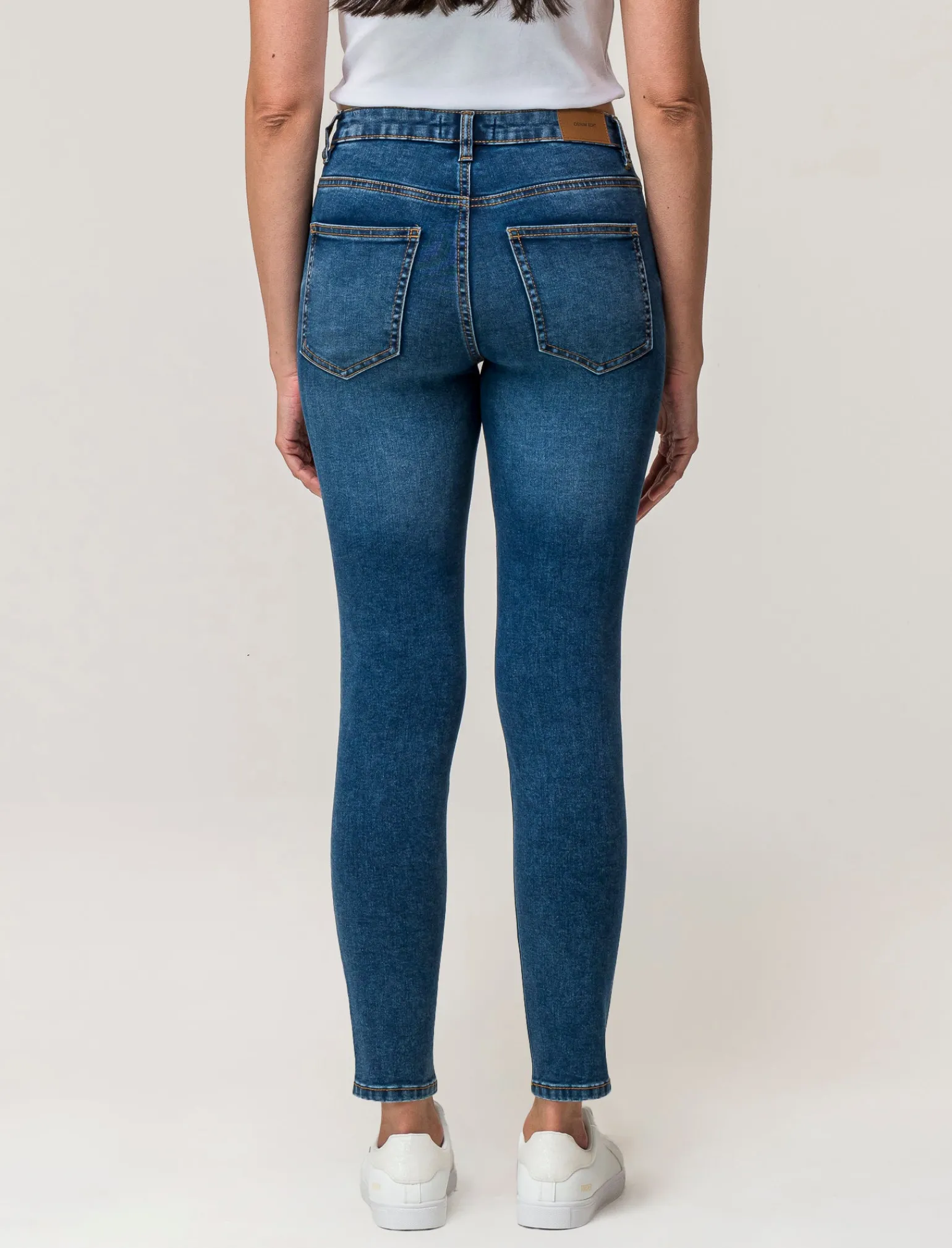 Donna Piazza Italia Donna | Jeans<Jeans basico 5 tasche vita alta vestibilità skinny e chiusura con zip e bottone - DENIM SCURO