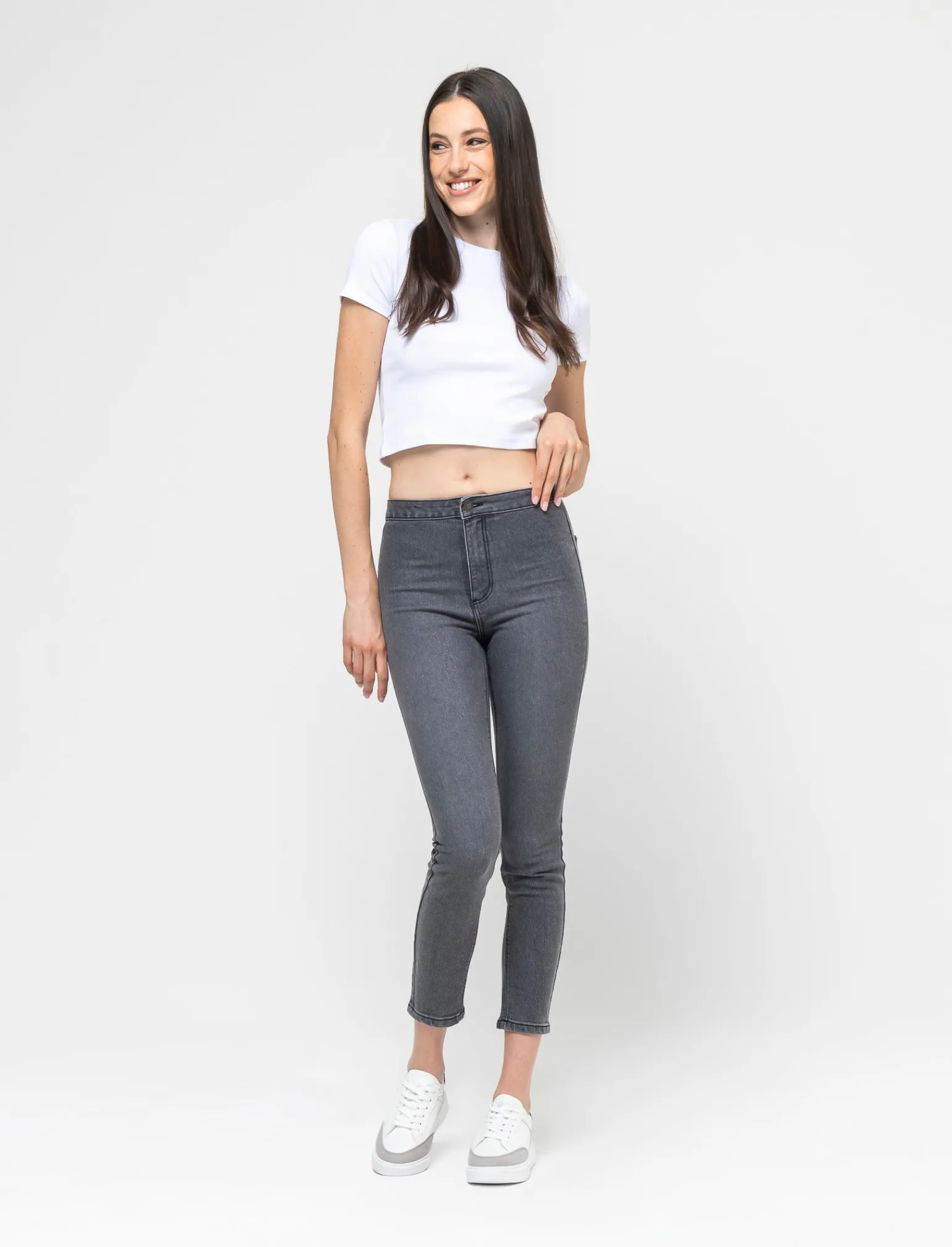 Donna Piazza Italia Jeans<Jeggings skinny vita alta in tessuto elasticizzato e tasche sul retro -