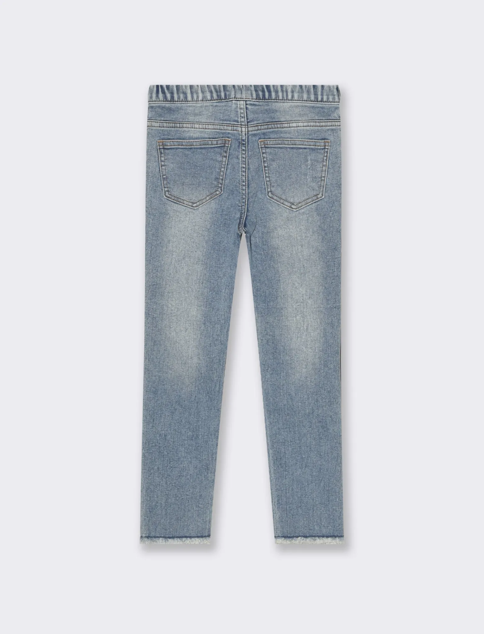 Piazza Italia Bambina | Jeans<Jeggings stretch effetto denim con vita elasticizzata e chiusura e tasche trompe l'oeil - Denim chiaro