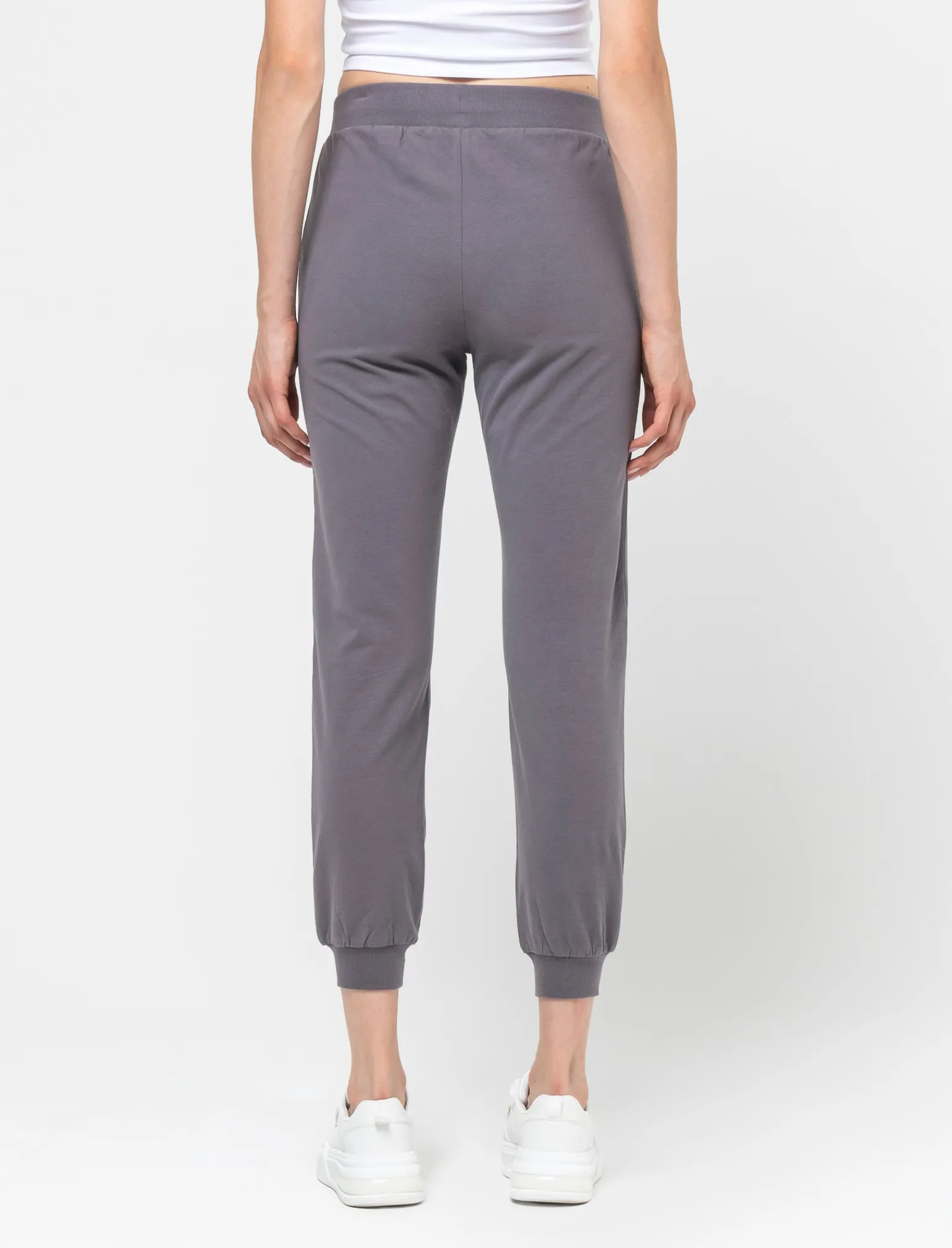 Donna Piazza Italia Pantaloni<Jogger a vita alta elastica con coulisse ed elastici alle caviglie - piombo