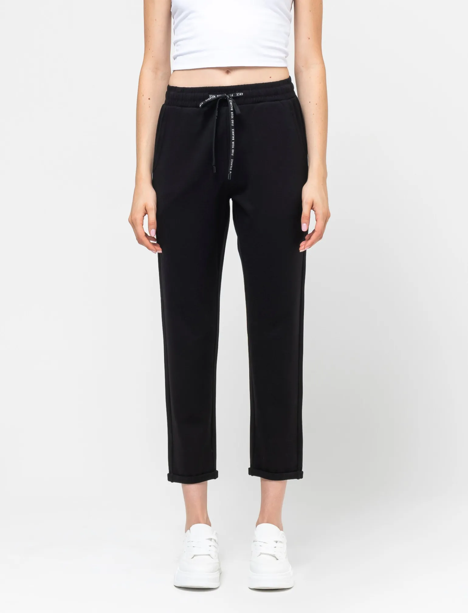 Donna Piazza Italia Pantaloni<Jogger con elastico in vita arricciato e tasca americana -