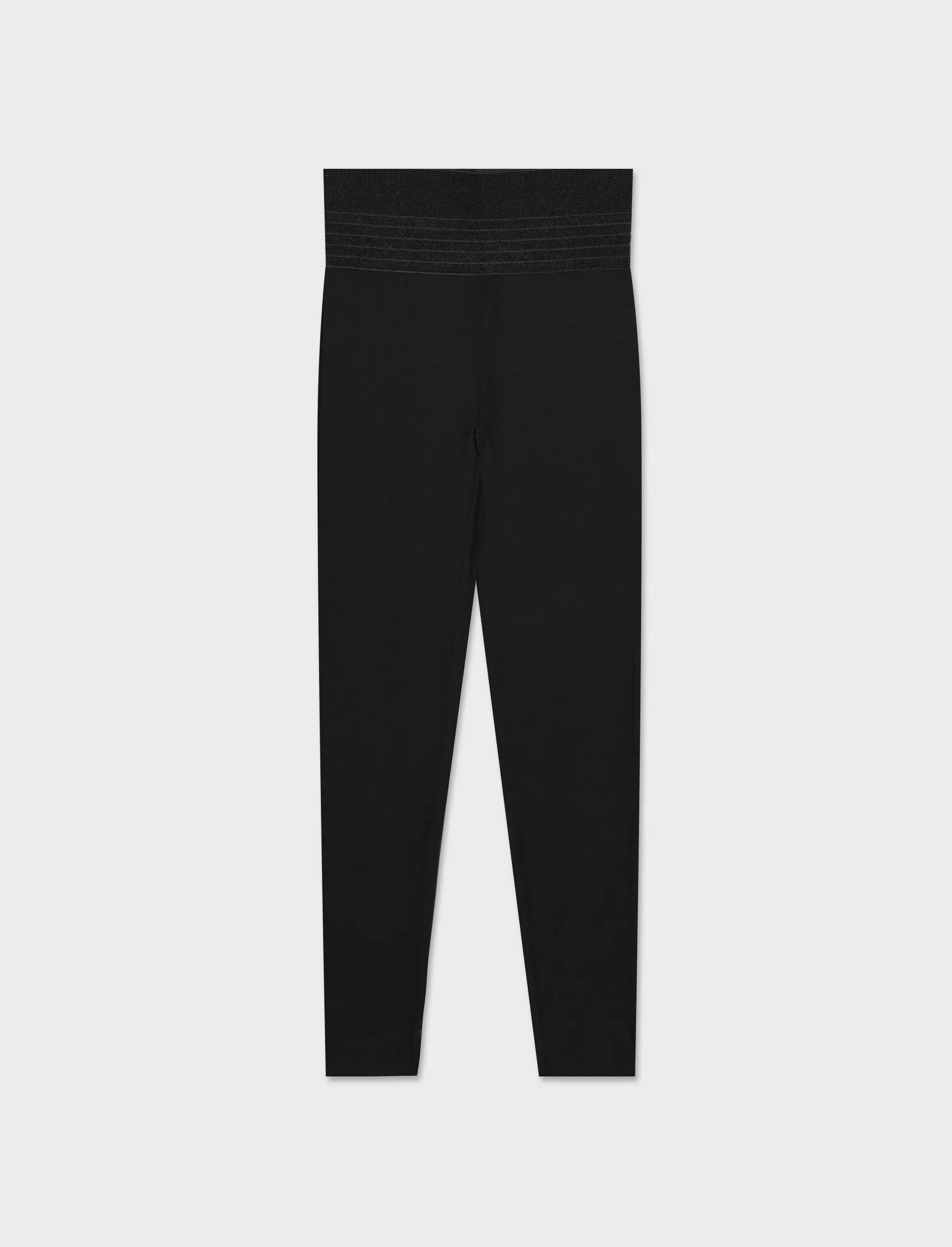 Donna Piazza Italia Donna | Pantaloni<Leggings a vita in punto milano con elastico lavorato -