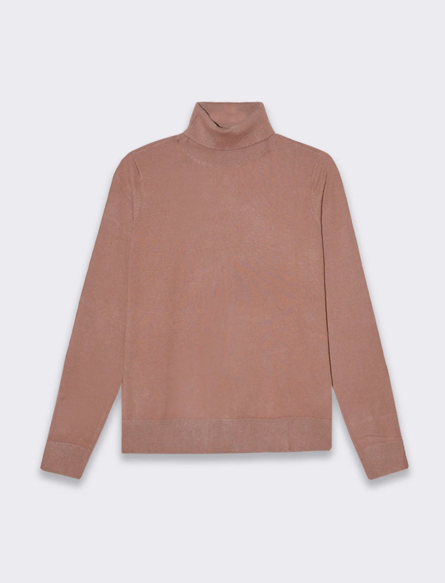 Donna Piazza Italia Donna | Maglieria<Maglia a collo alto basica in maglia fine vestibilità comfort - castoro