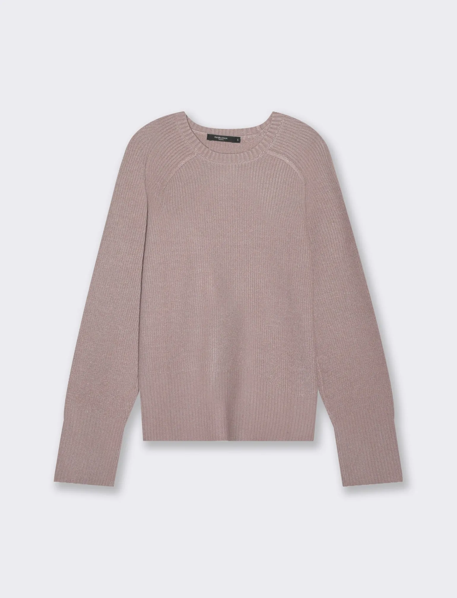 Donna Piazza Italia Maglieria<Maglia a girocollo in manica lunga con spacchi laterali - Rosa antico