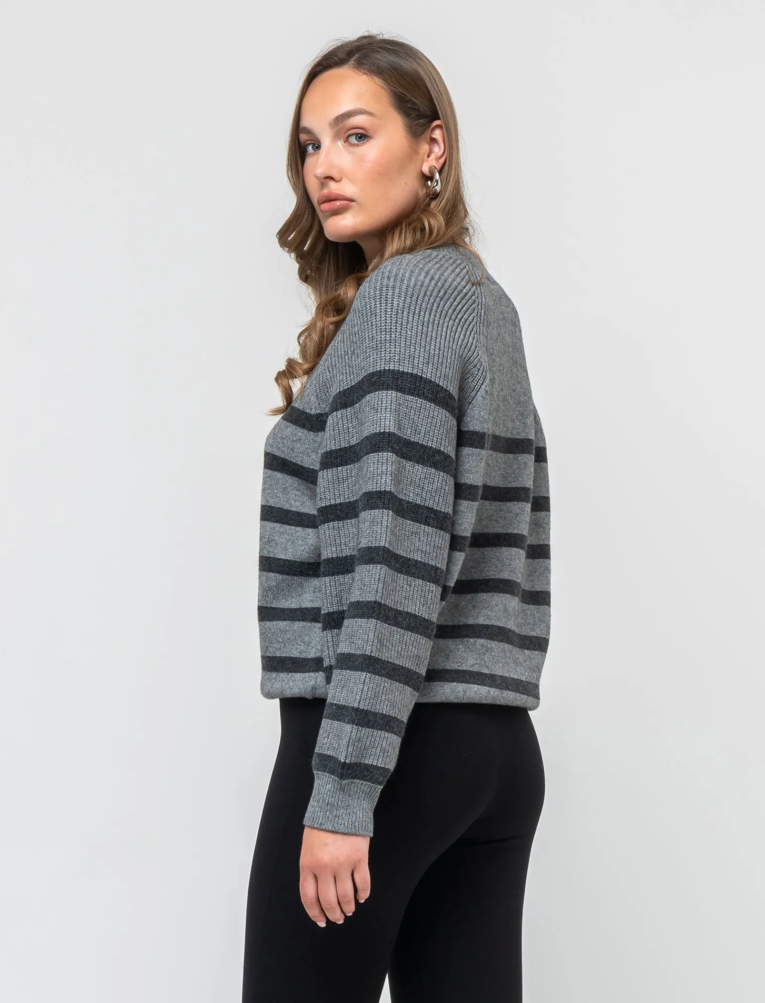 Donna Piazza Italia Donna | Maglieria<Maglia a righe con manica raglan e polsi e fondo a costa elastica - var 2