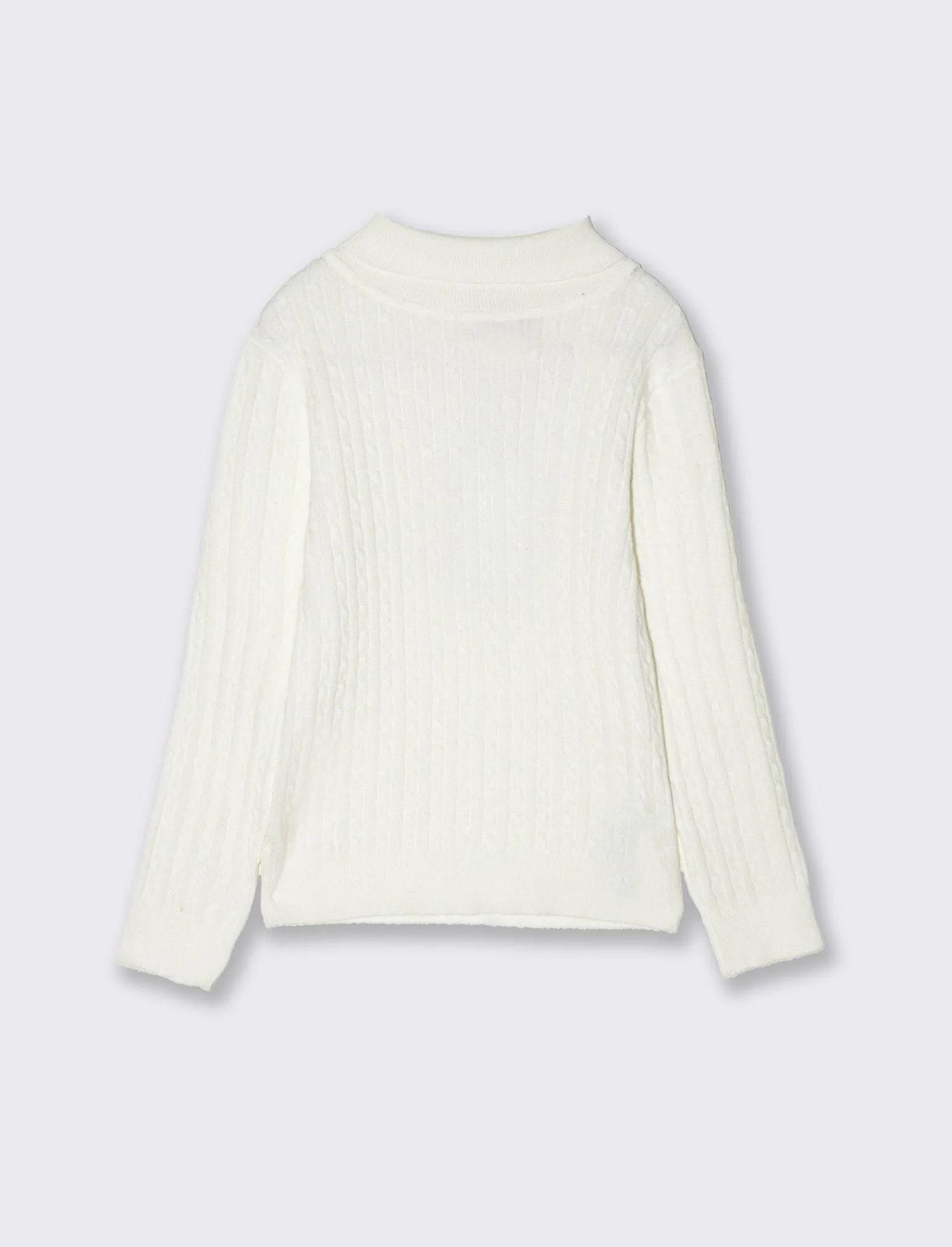 Piazza Italia Bambina | Maglieria<Maglia a trecce da bambina in viscosa collo alto - Bianco sporco