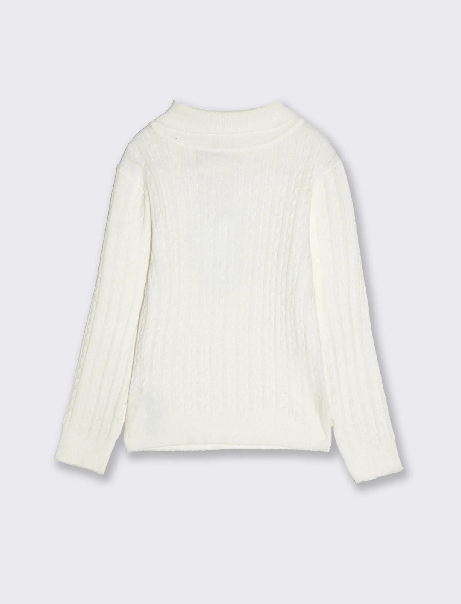 Piazza Italia Bambina | Maglieria<Maglia a trecce da bambina in viscosa collo alto - Bianco sporco