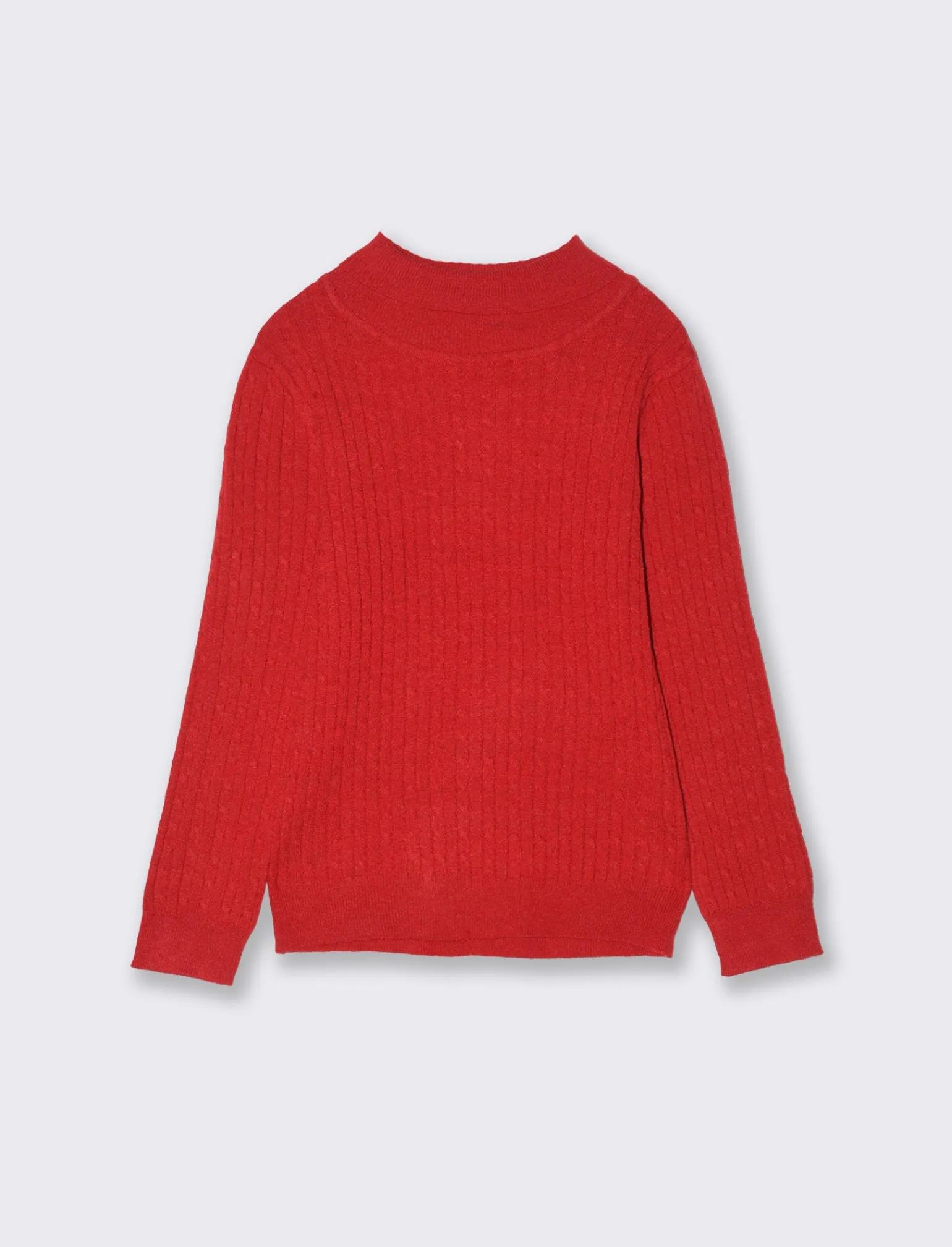 Piazza Italia Bambina | Maglieria<Maglia a trecce da bambina in viscosa collo alto - Rosso