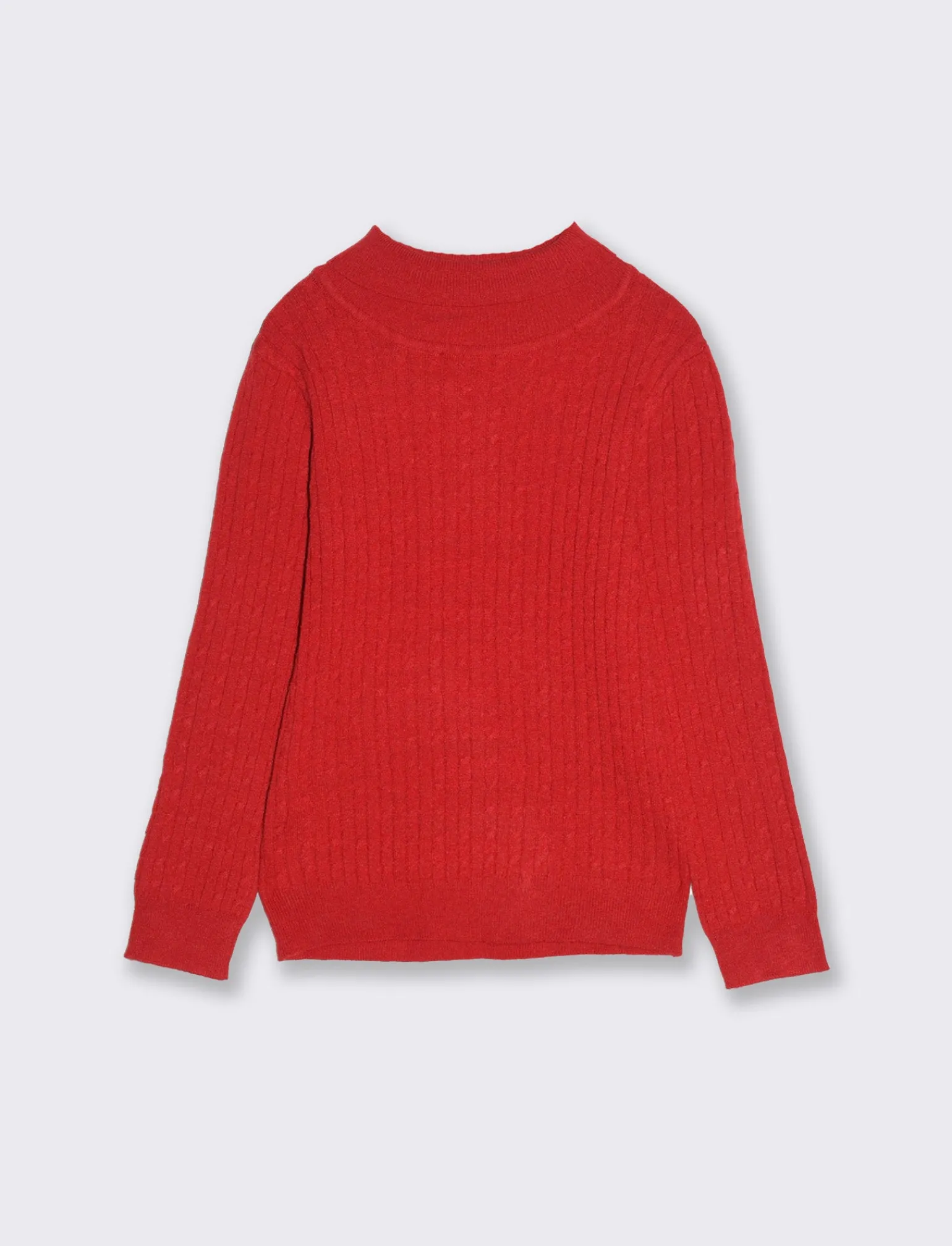 Piazza Italia Bambina | Maglieria<Maglia a trecce da bambina in viscosa collo alto - Rosso