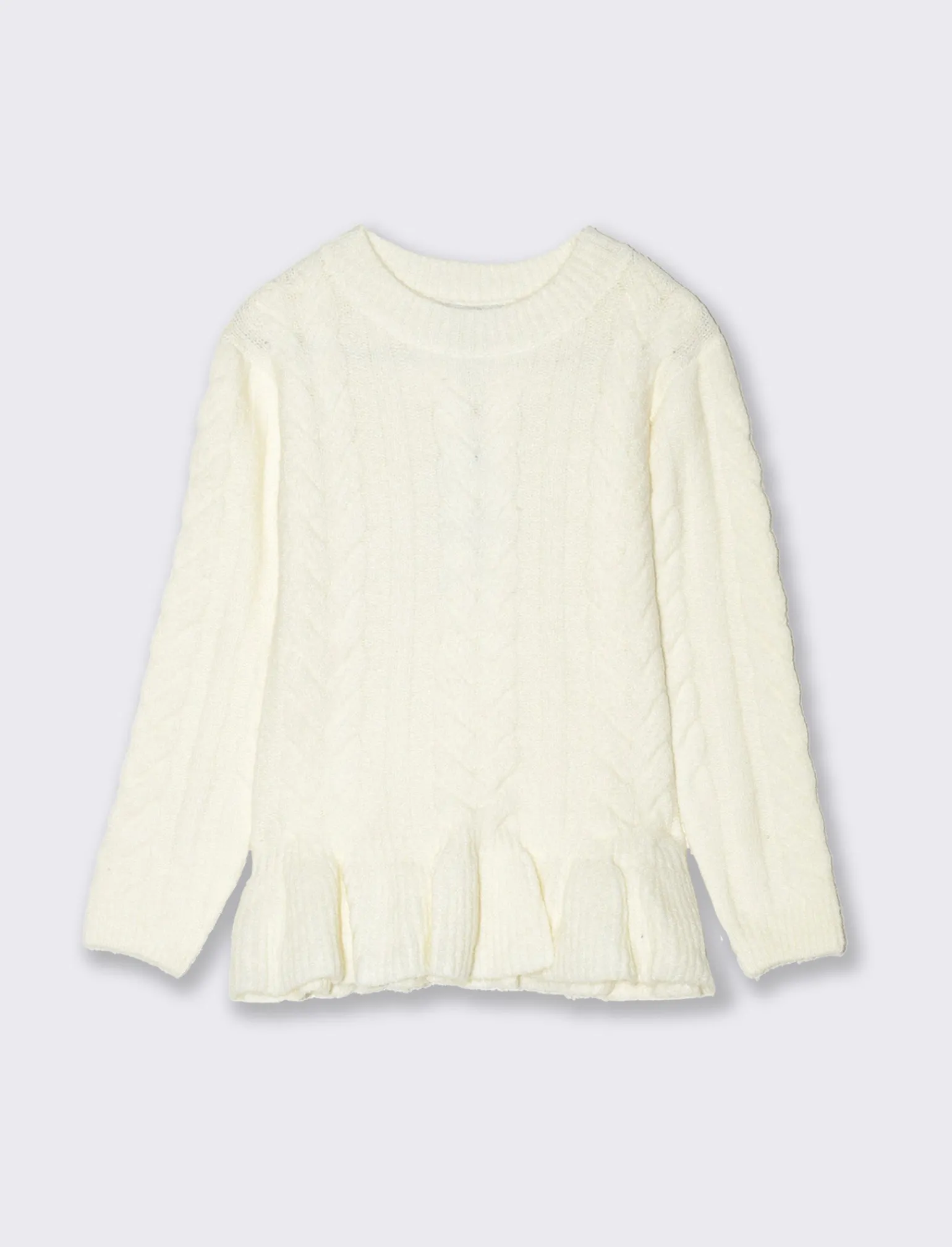 Piazza Italia Bambina | Maglieria<Maglia calda da bambina con trecce e balza al fondo - sporco
