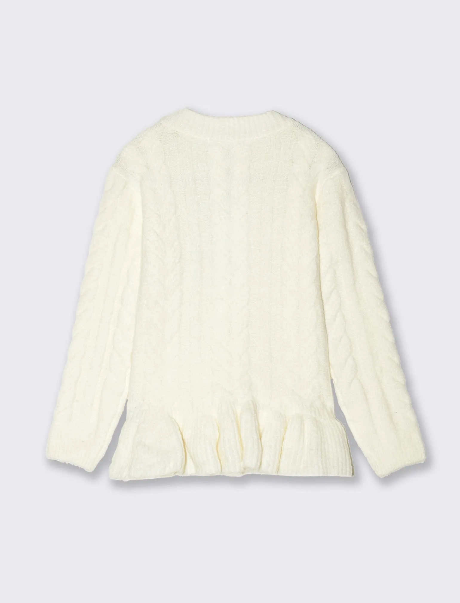 Piazza Italia Bambina | Maglieria<Maglia calda da bambina con trecce e balza al fondo - sporco