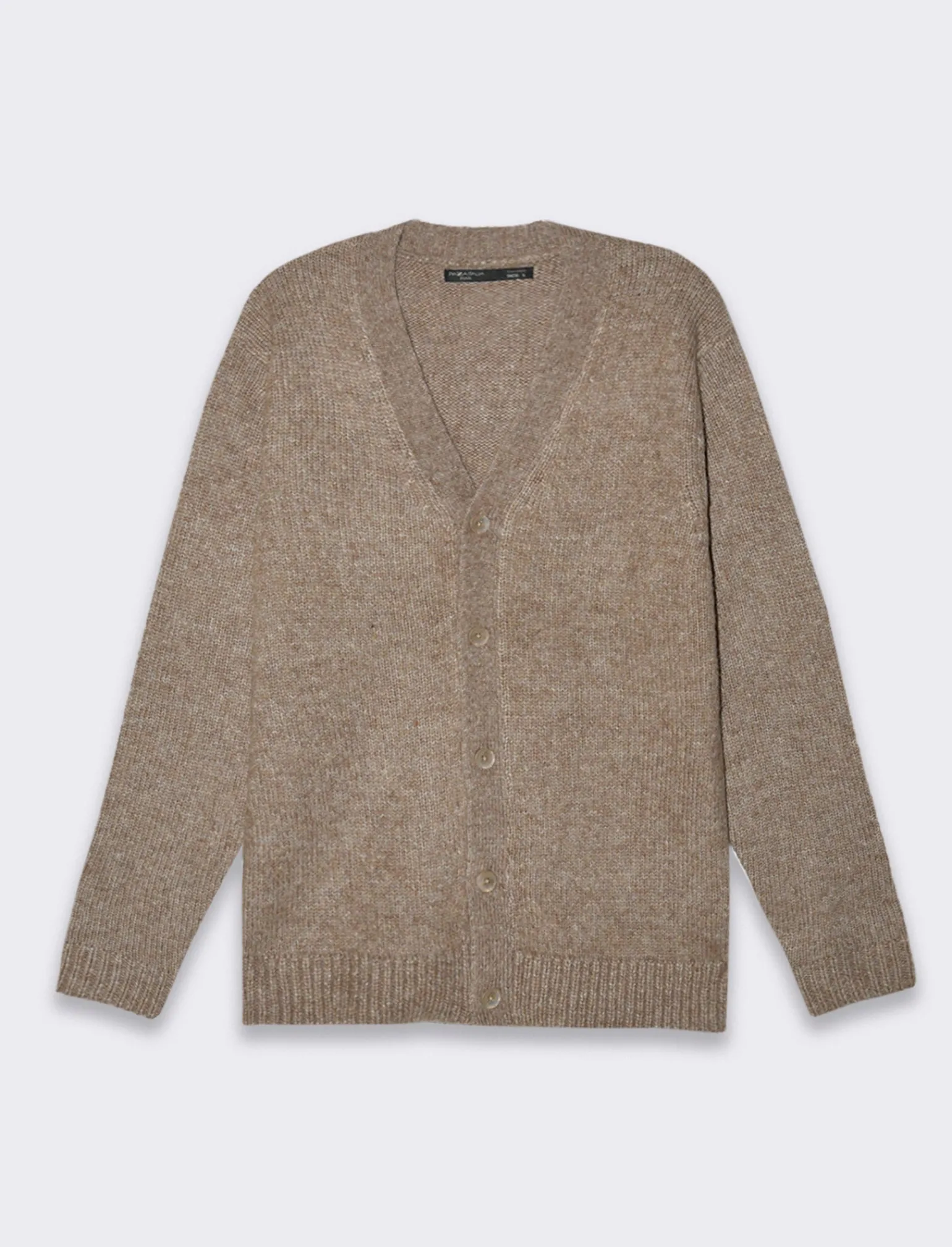 Uomo Piazza Italia Uomo | Maglieria<Maglia cardigan effetto lana regular fit - Grigio fango