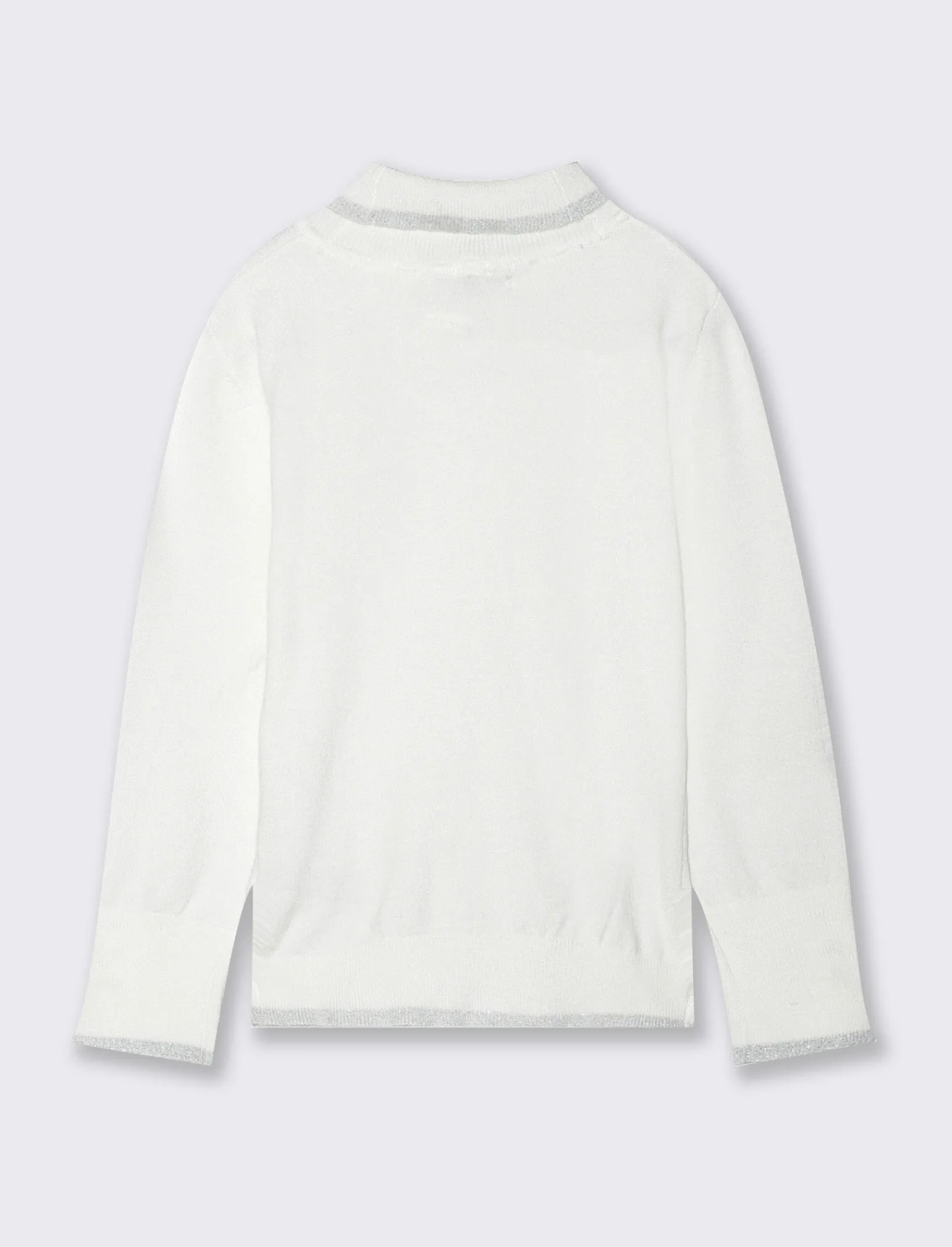 Piazza Italia Bambina | Maglieria<Maglia collo alto con bordini in filo metallizzato - sporco